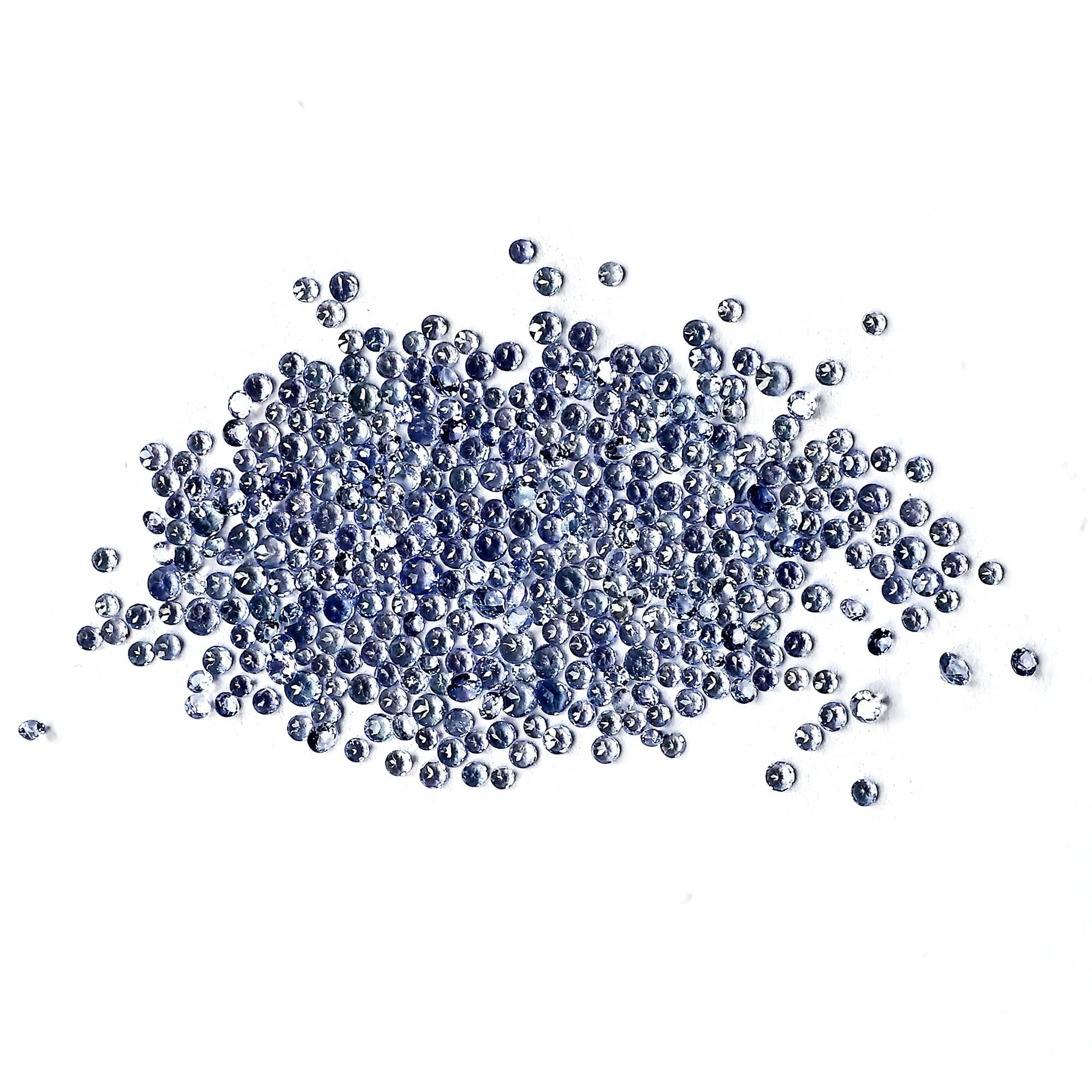 10 Cts Natural Tanzanite Gemstone 2.5-3mm Round each you can expect to receive at least 100 gems from the pictured lot (TZ-60001)