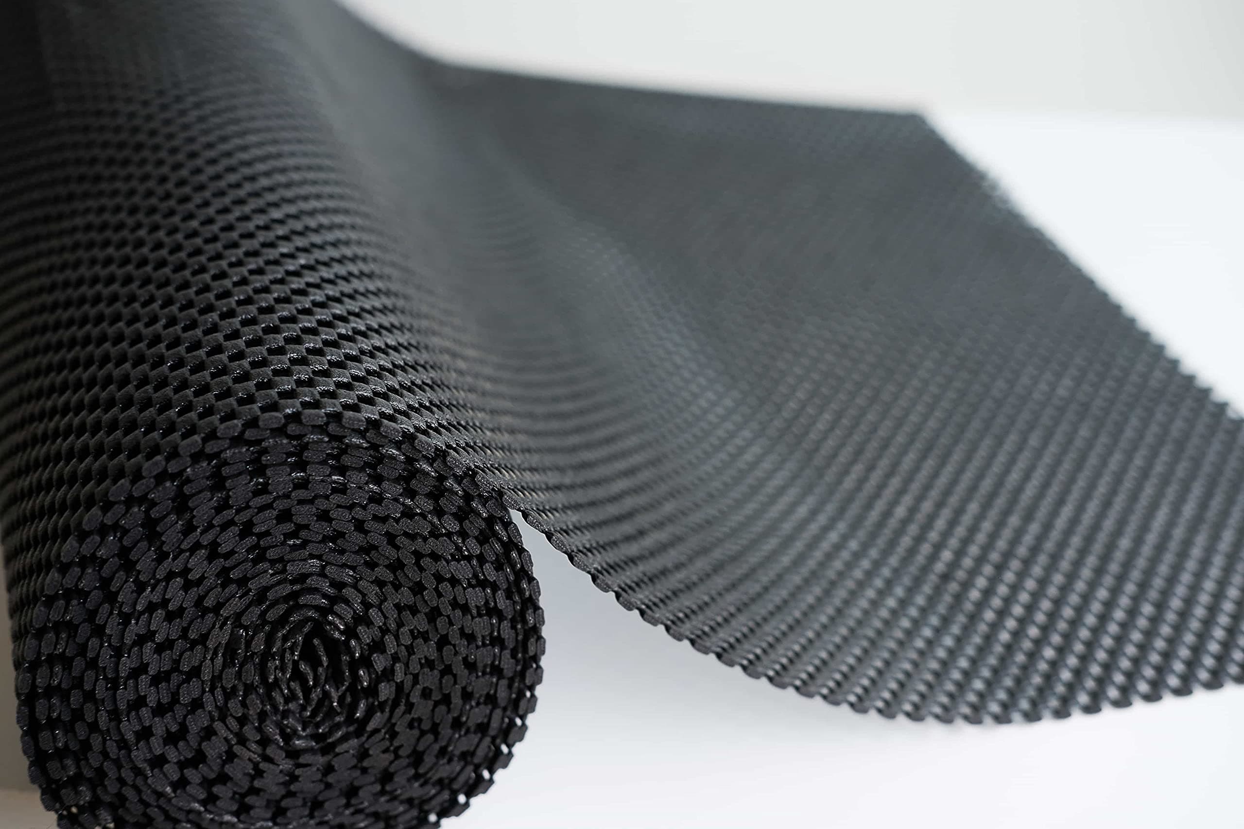 Ranmu 45cm * 5m Drawer and Shelf Liner, Non-Adhesive Grip Liner Anti-Slip Mat for Drawer Cabinet, Durable Strong Shelving Liners for Cabinets, Storage, Tables, Tableware, Kitchenware (Black)