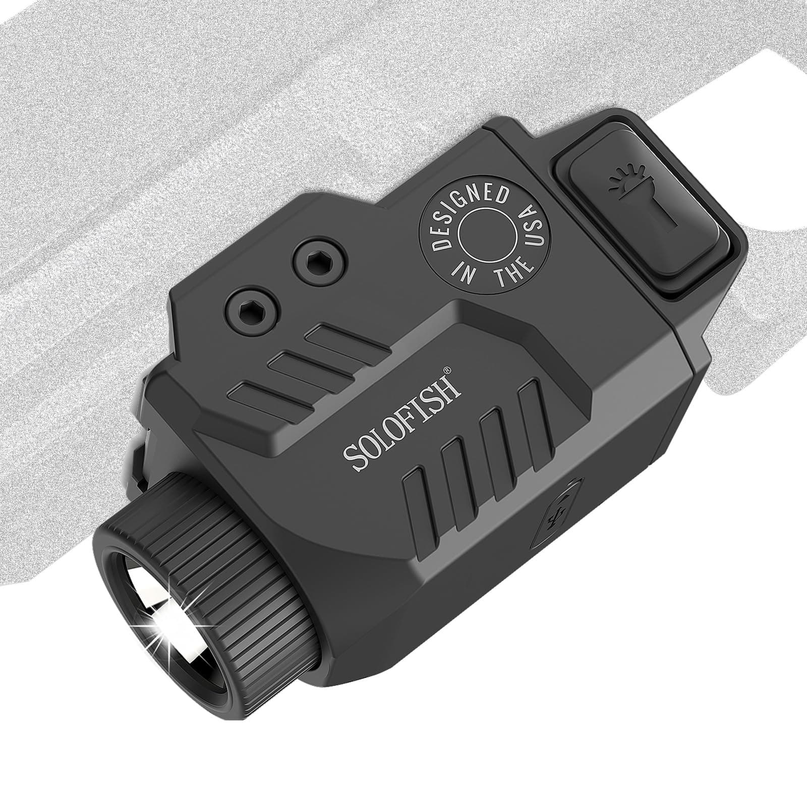 800 Lumens Slidable Pistol Light with Strobe & Momentary, Shockproof Gun Flashlight W/Power Level Indicator, Compatible with Picatinny Rail, Rechargeable