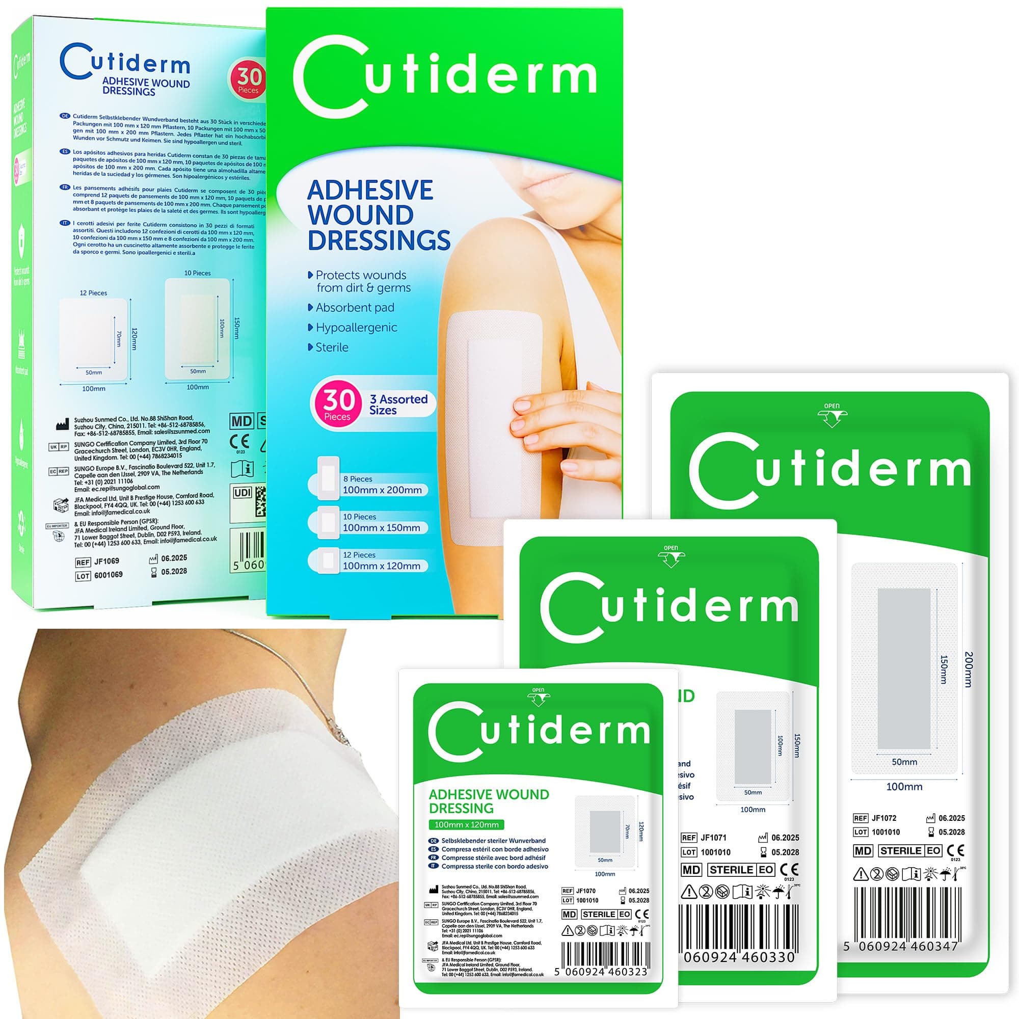 Cutiderm Large Cutiderm Assorted Adhesive Sterile Wound Dressings Pack of 30