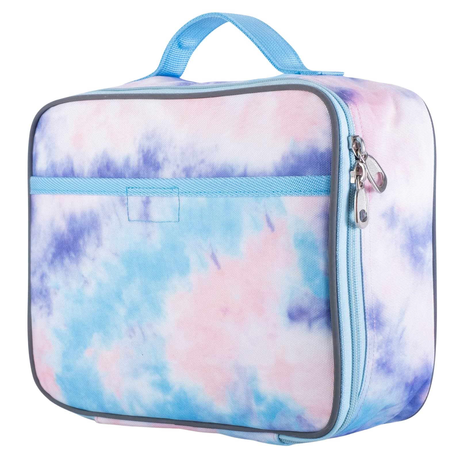 Fenrici Girls Lunch Box for Kids, Teens, Perfect for Primary, Secondary School Students, Soft Sided Compartments, Spacious, Insulated, Food Safe, 27cm x 23cm x 10cm, Pastel Pink Tie Dye
