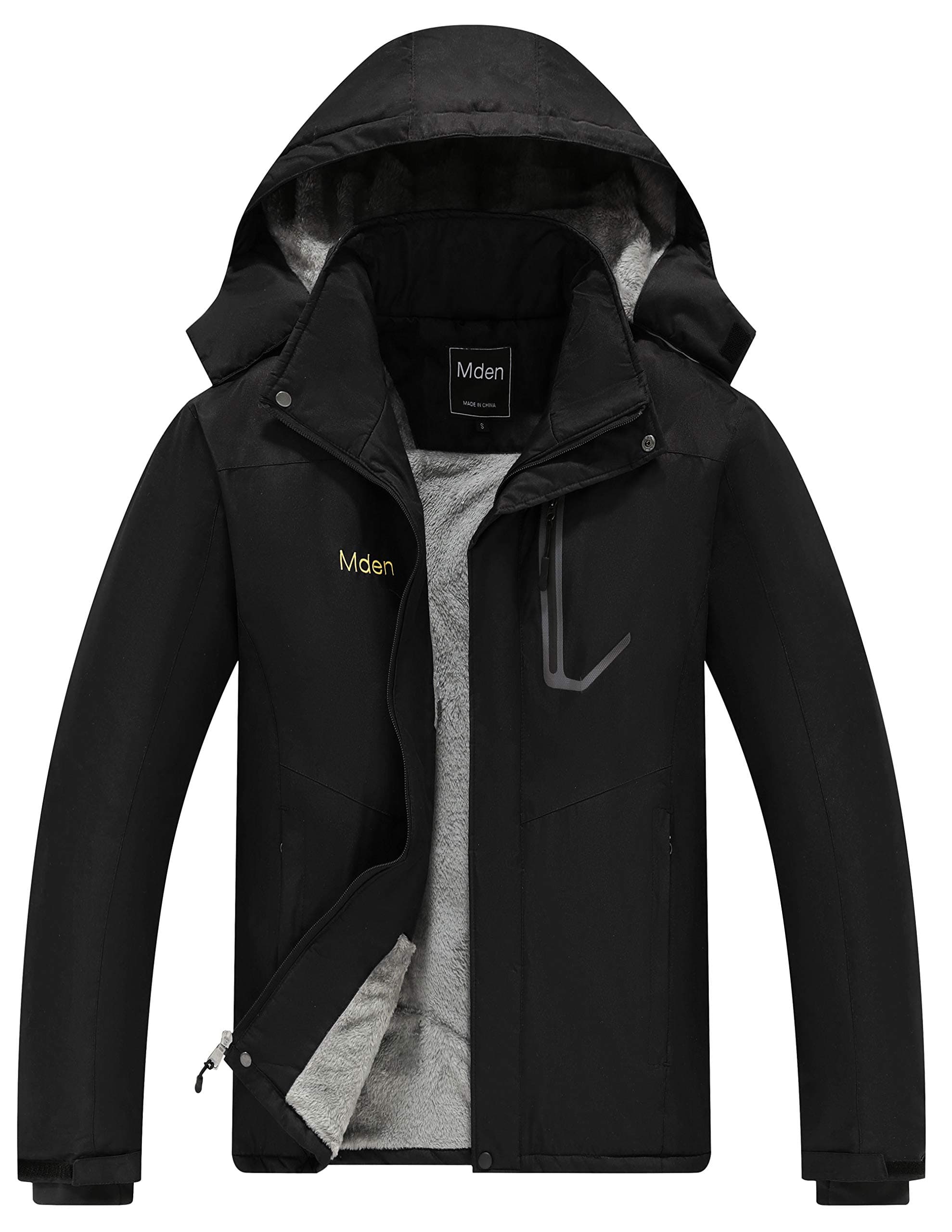 Men's Mountain Waterproof Ski Jacket Windproof Rain Jacket Fleece Snow Winter Coat