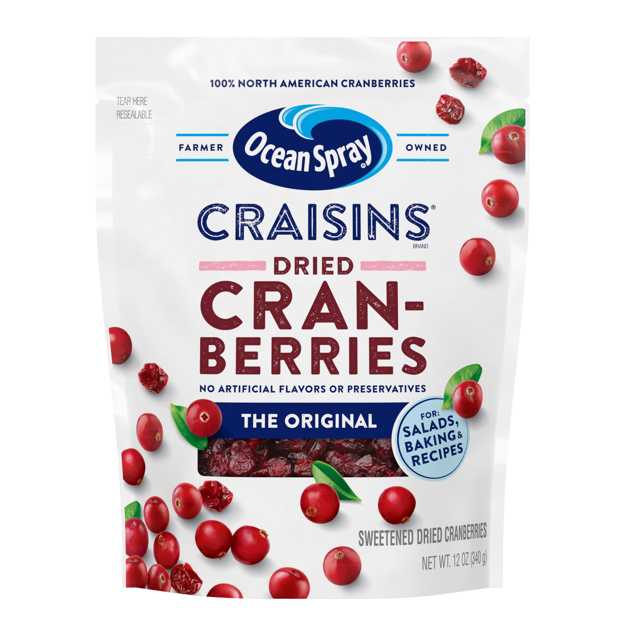 Craisins® Original Dried Cranberries, Dried Fruit, 12 Oz Pouch (Pack of 12)