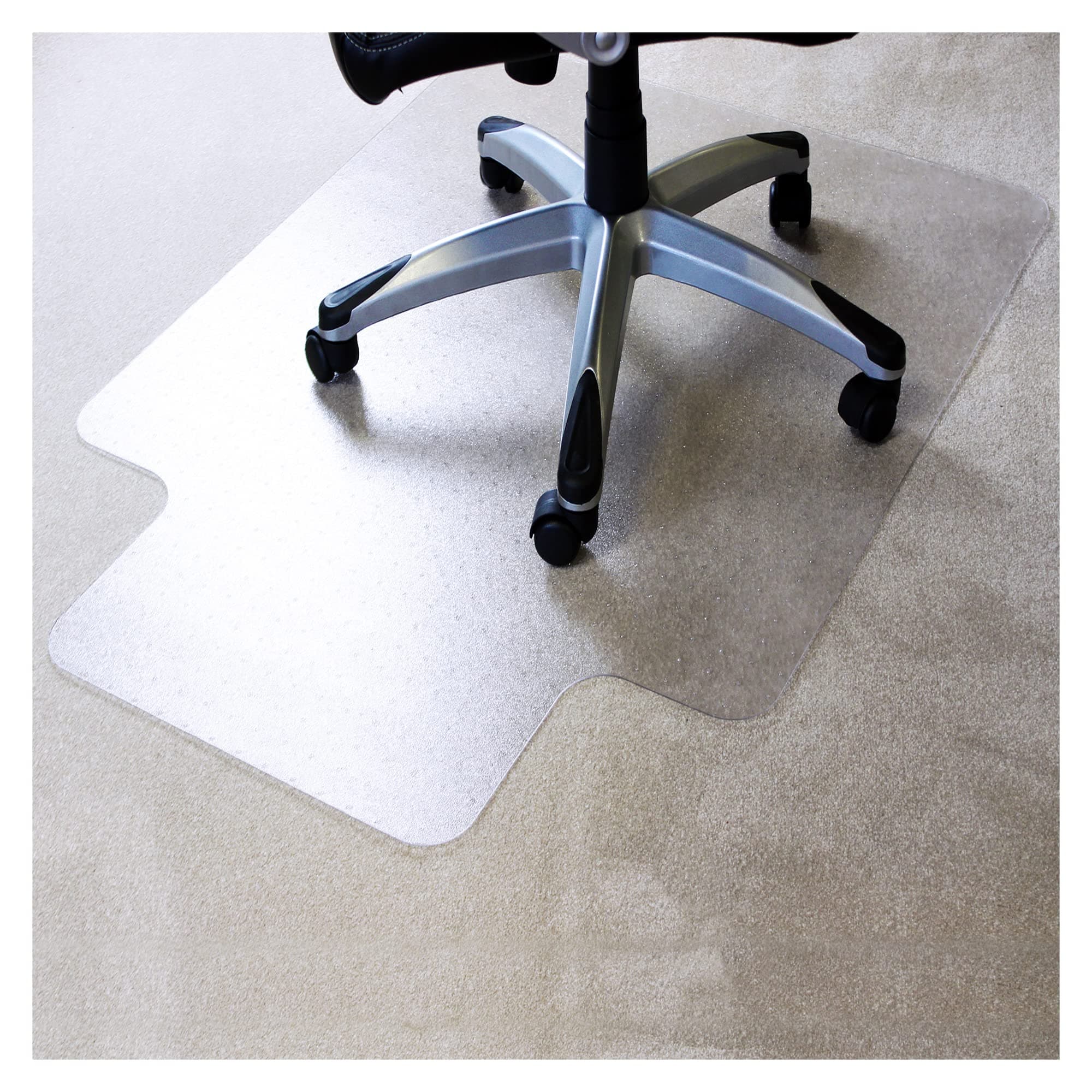 Marvelux Durable Office Chair Mat, Rectangular with Lip for Low and Standard Pile Carpets, 36" x 48", Transparent Carpeted Floor Protector, Shipped Flat, Eco-Friendly Enhanced Polymer