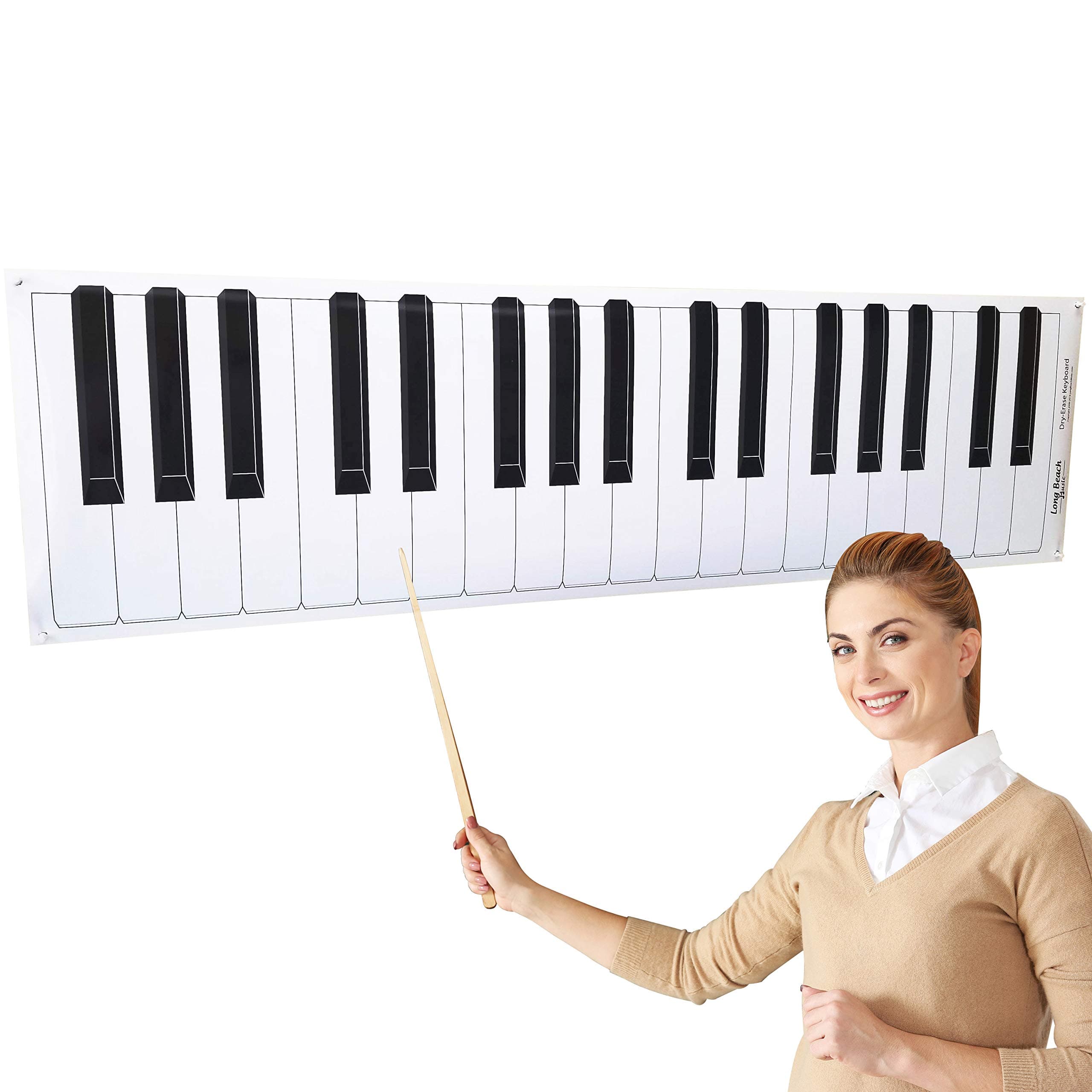 Dry Erase Piano Keyboard Laminated Poster, 61" Inches Large Jumbo Size for Classroom Lessons