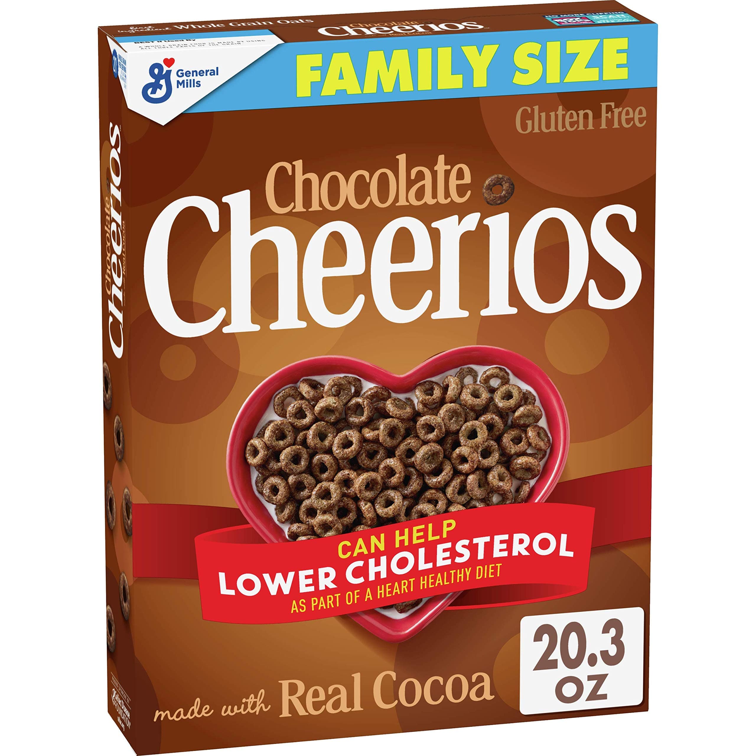 Chocolate Cheerios, Breakfast Cereal with Oats, Gluten Free, 20.3 oz (Pack of 12)
