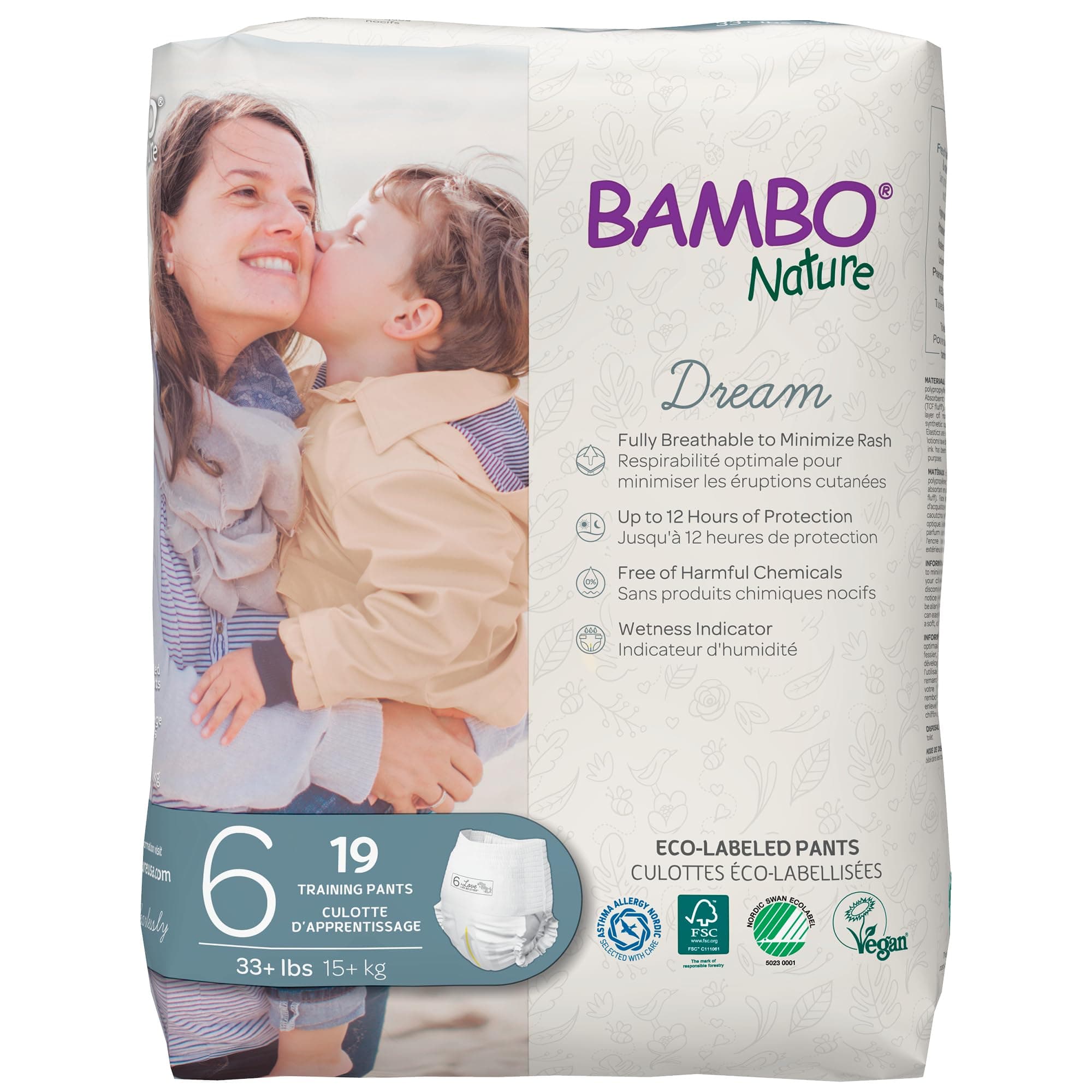 Bambo Nature Premium Eco-Friendly Training Pants (SIZES 4 TO 6 AVAILABLE), Size 6, 19 Count