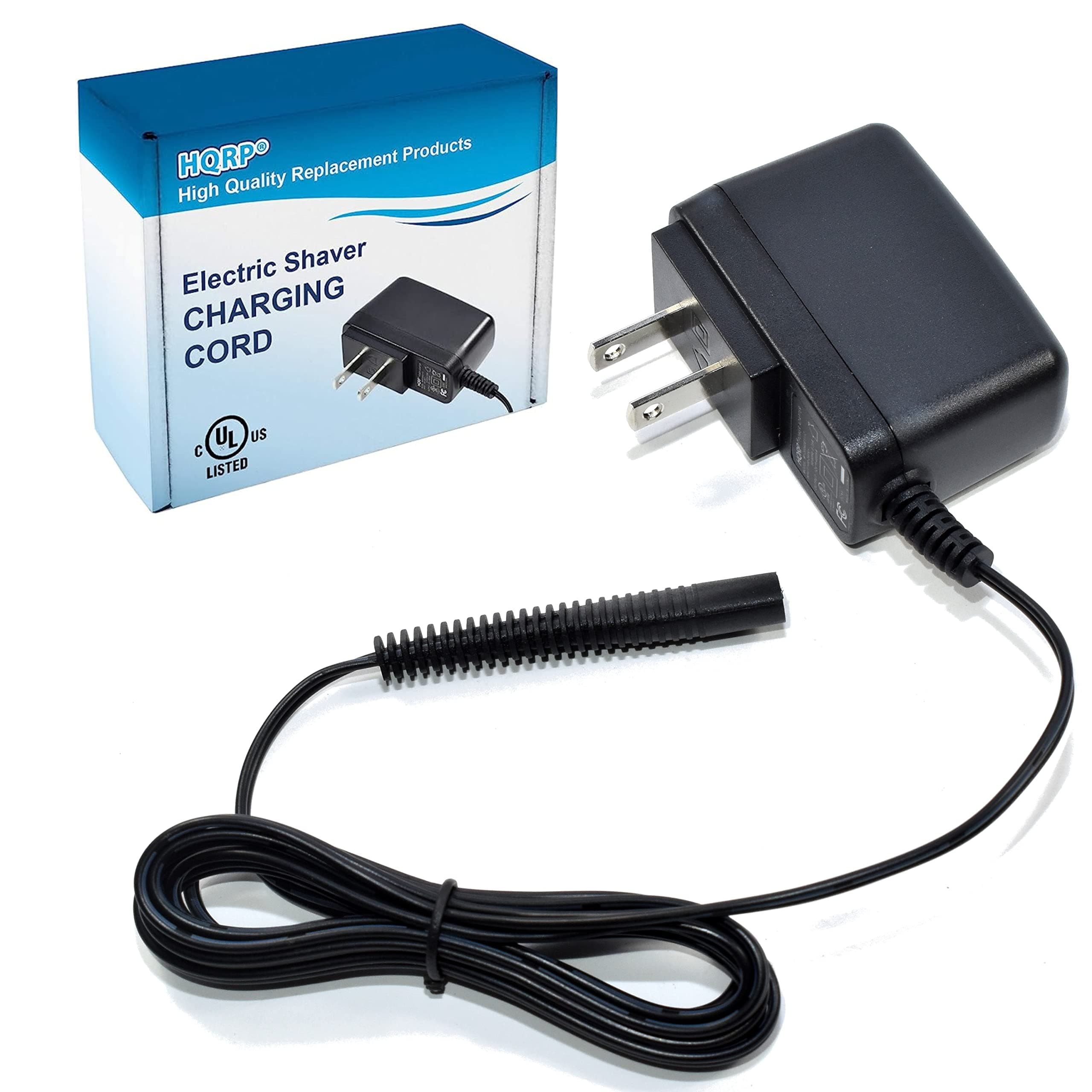 HQRP AC Adapter Power Cord Charger Compatible with Braun CruZer2, CruZer3, CruZer4 Face, CruZer5 Face Model Z40, Z50, 2778, 2878 Type 5734 Shaver Plus Cleaning Brush