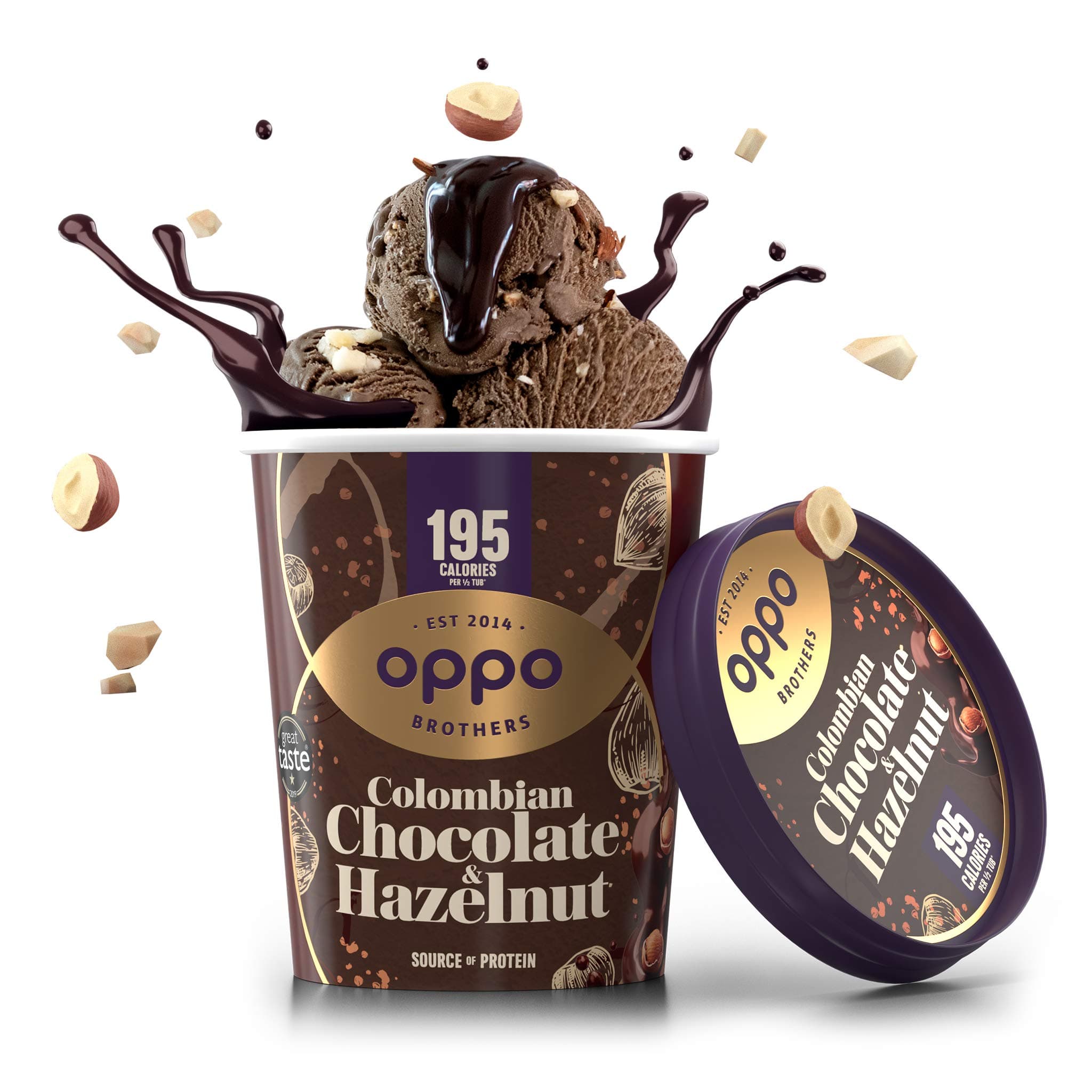 Oppo Ice Cream Chocolate and Hazelnut, 475ml, (Frozen)