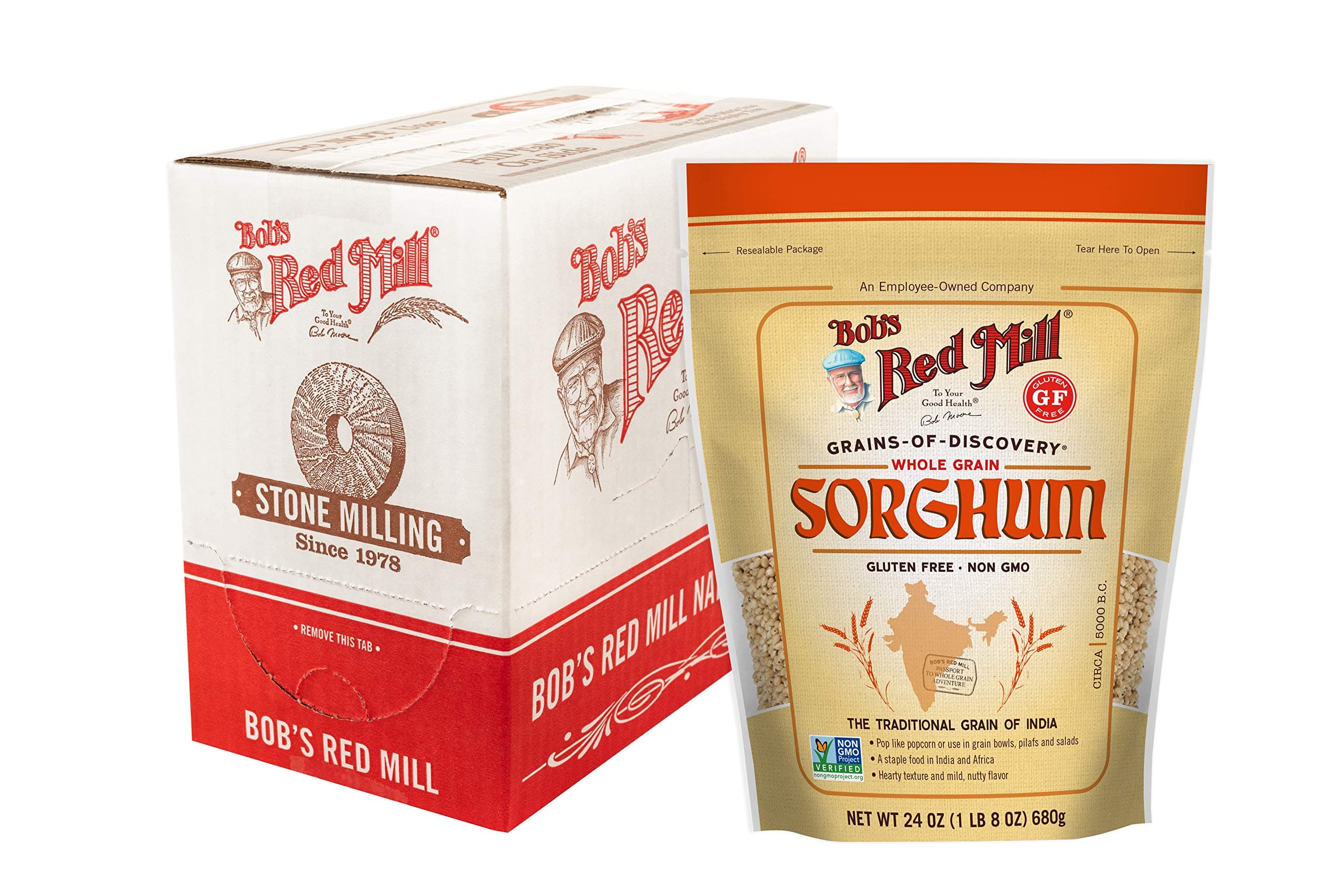 Bob's Red Mill Sorghum Grain, 24oz (Pack of 4) - Whole Grain, Vegan, Kosher