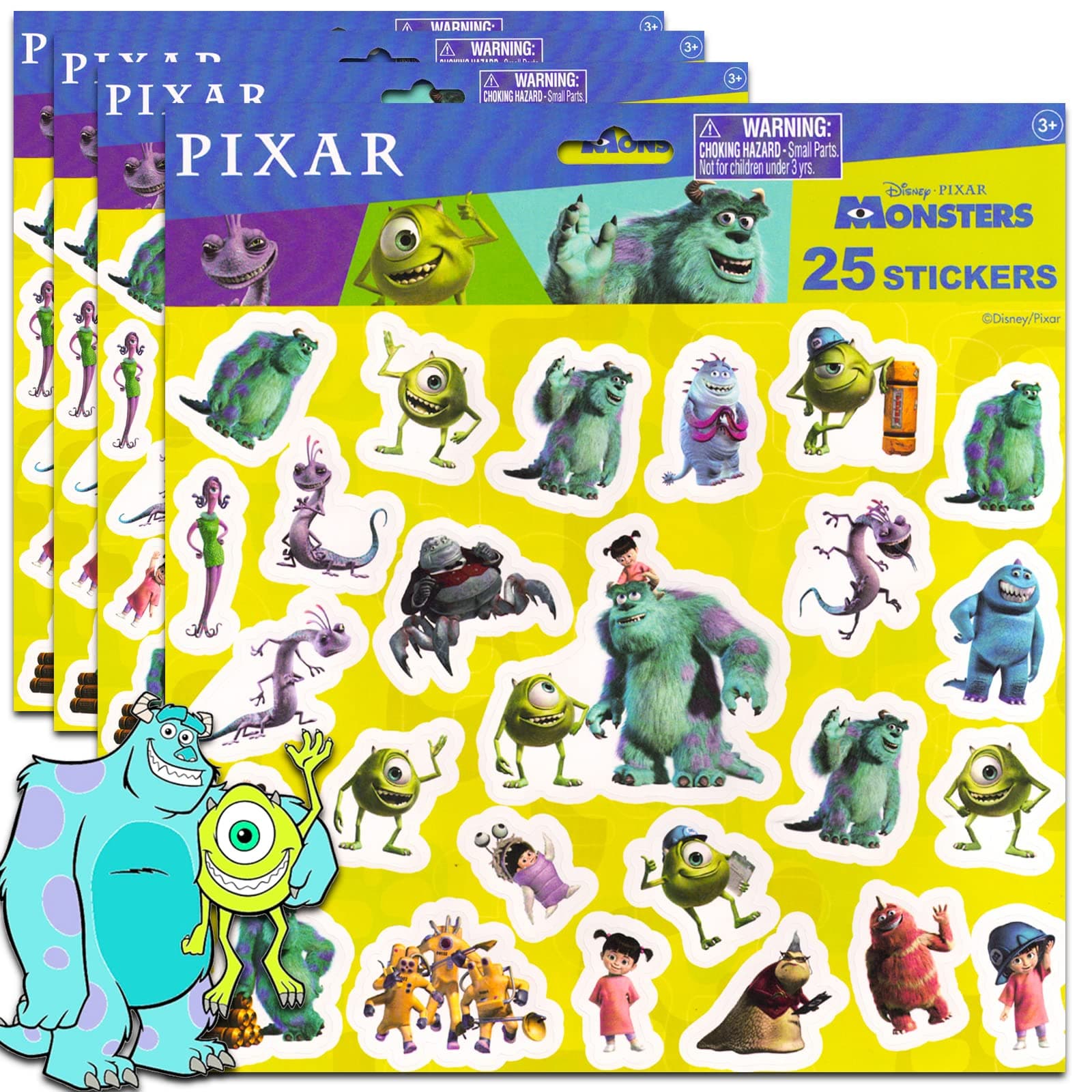 Beach KidsMonsters Inc Stickers - 100 Disney Monsters for Party Supplies, Kids