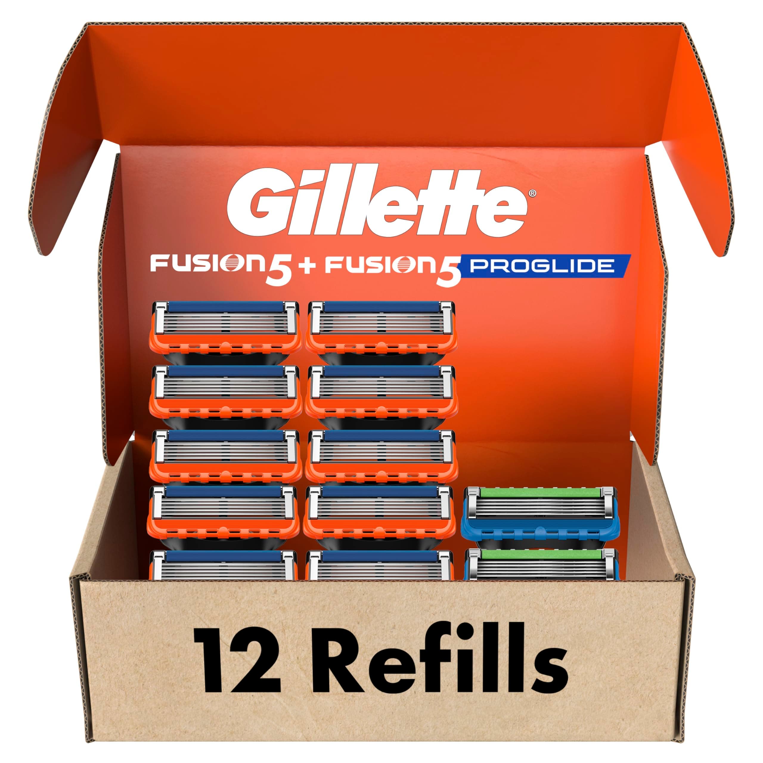 Gillette Fusion Manual Shaving Blades for Men – 10 Count | Smooth, Precise, and Comfortable Shave (12 count (pack of 1))