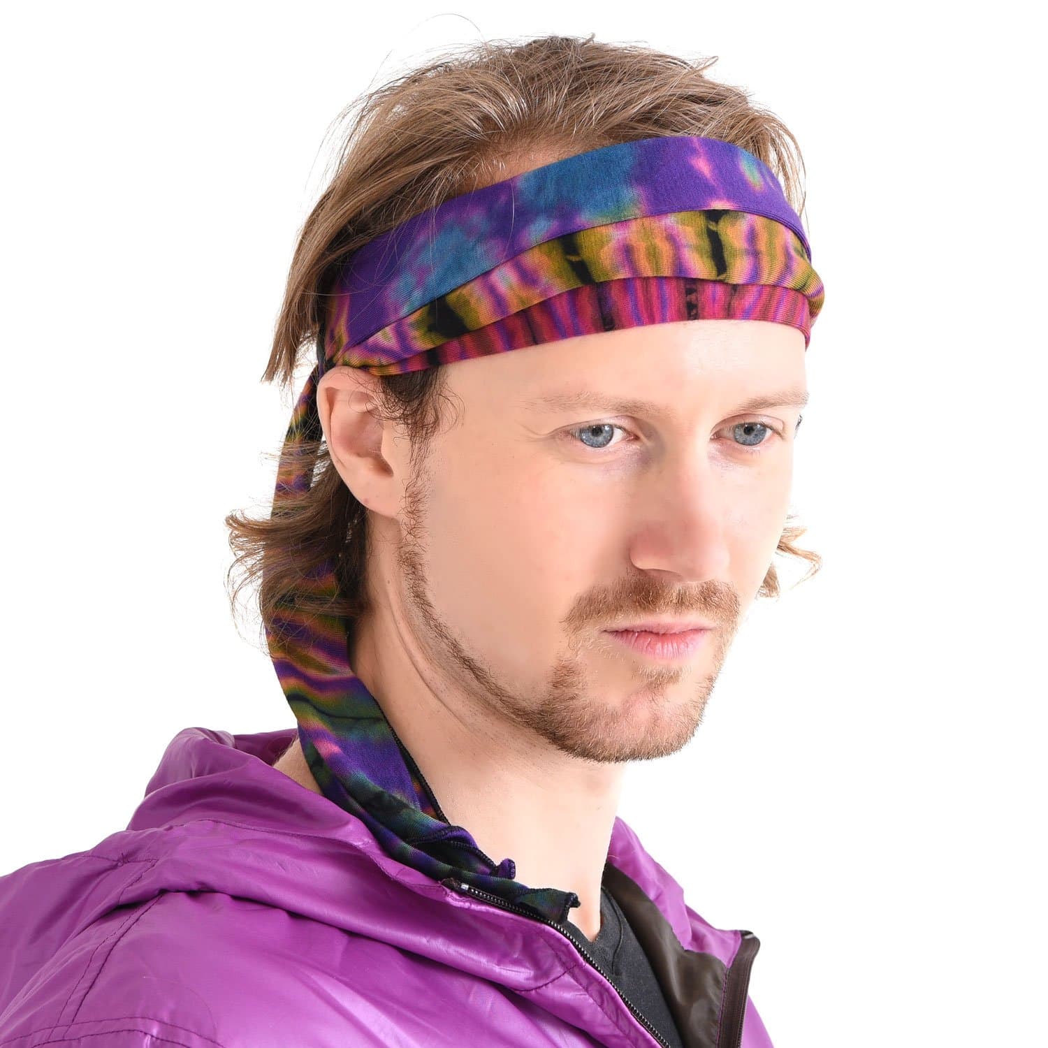 Women's Tie Dye Headband Elastic Hippie Chic Pirate Scarf Retro Flower Patter...