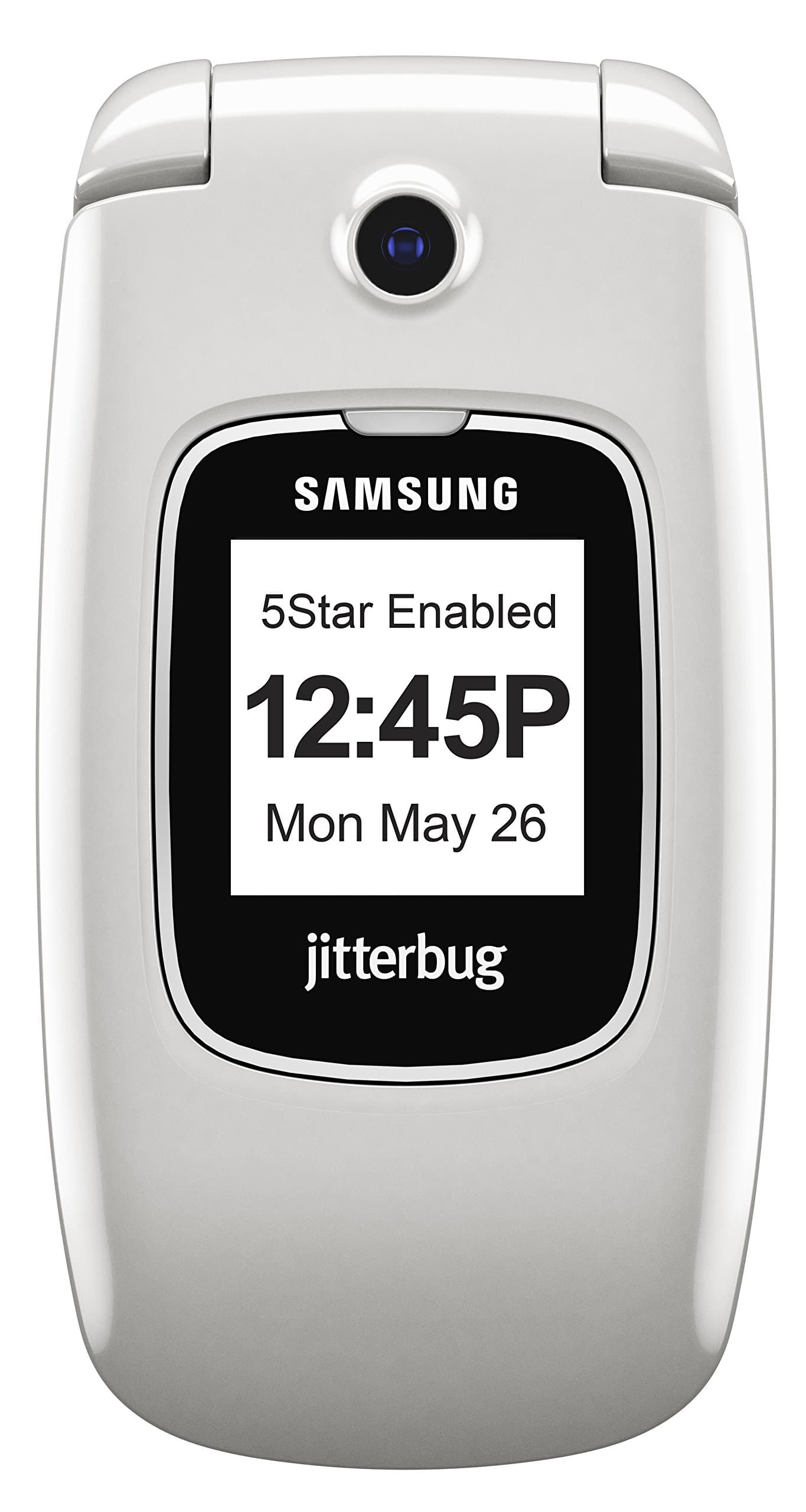 GreatCall Jitterbug5 Easy-to-Use Cell Phone and Medical Alert Device for Seniors - White