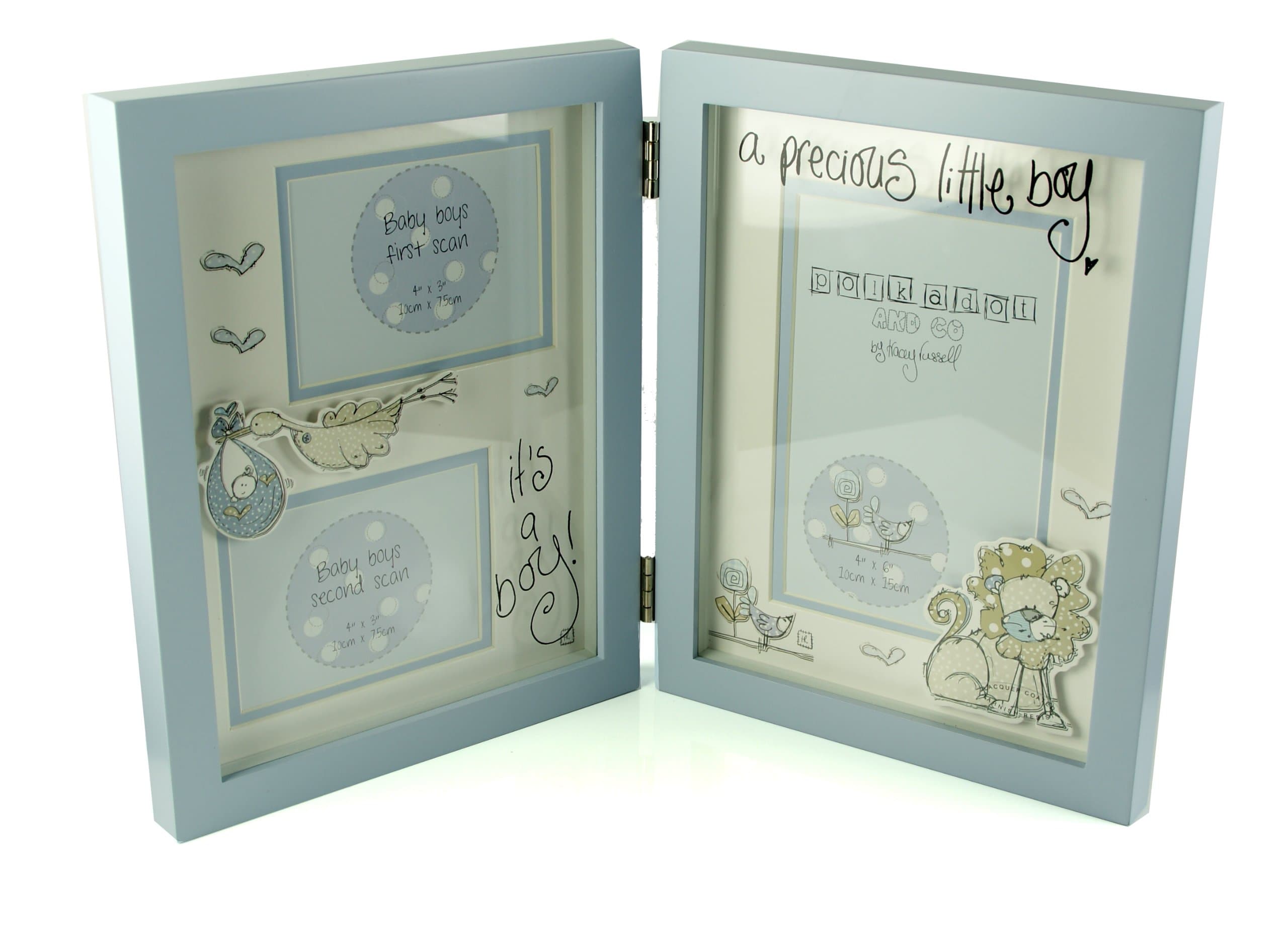 Tracey Russell Polkadot Mdf Photo Frame & St 2Nd Scan Boy