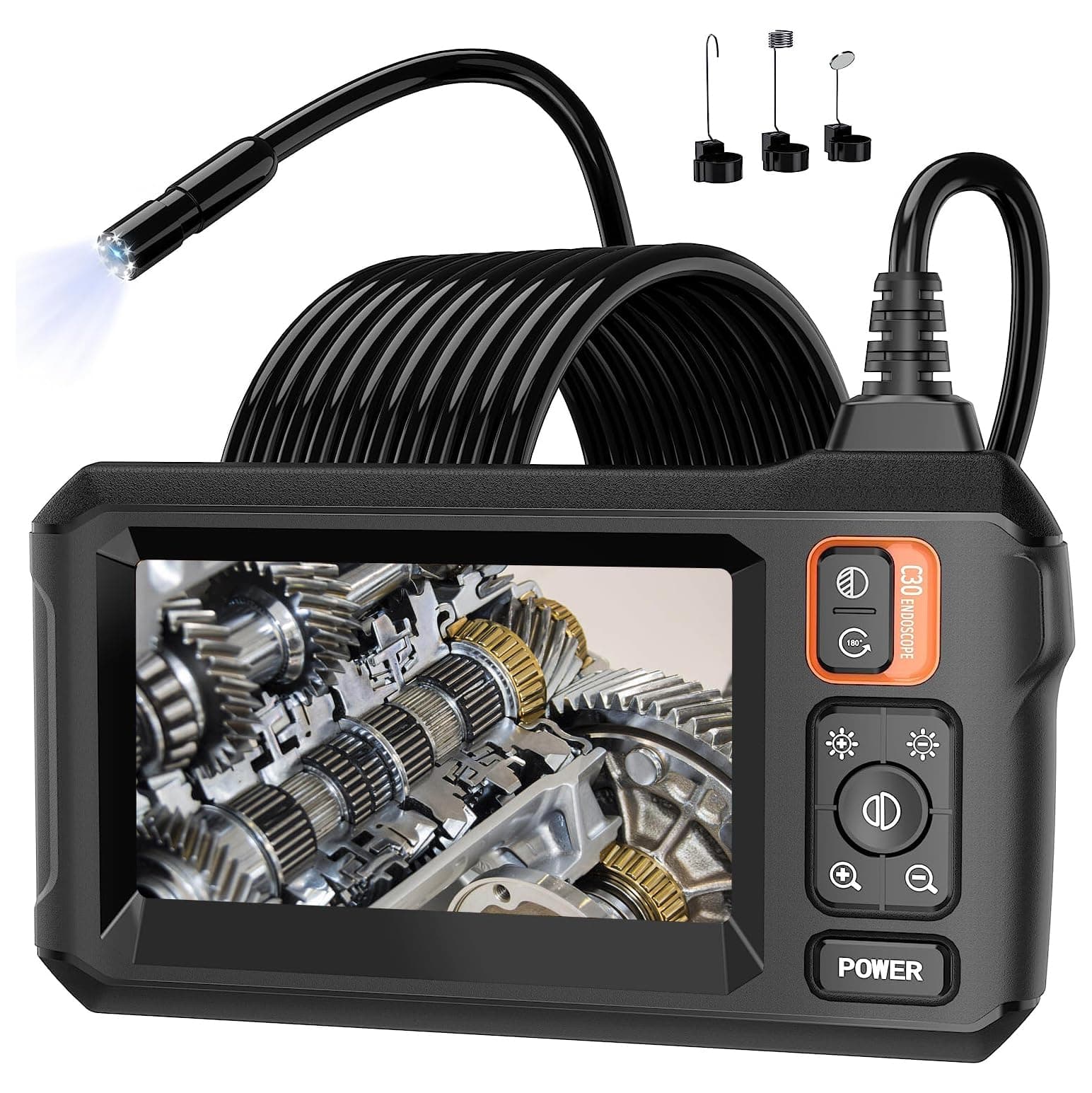 Borescope, 1080P HD Inspection Camera With Light, IP67 Waterproof Endoscope, 16.5ft Flexible, Gadgets for Men