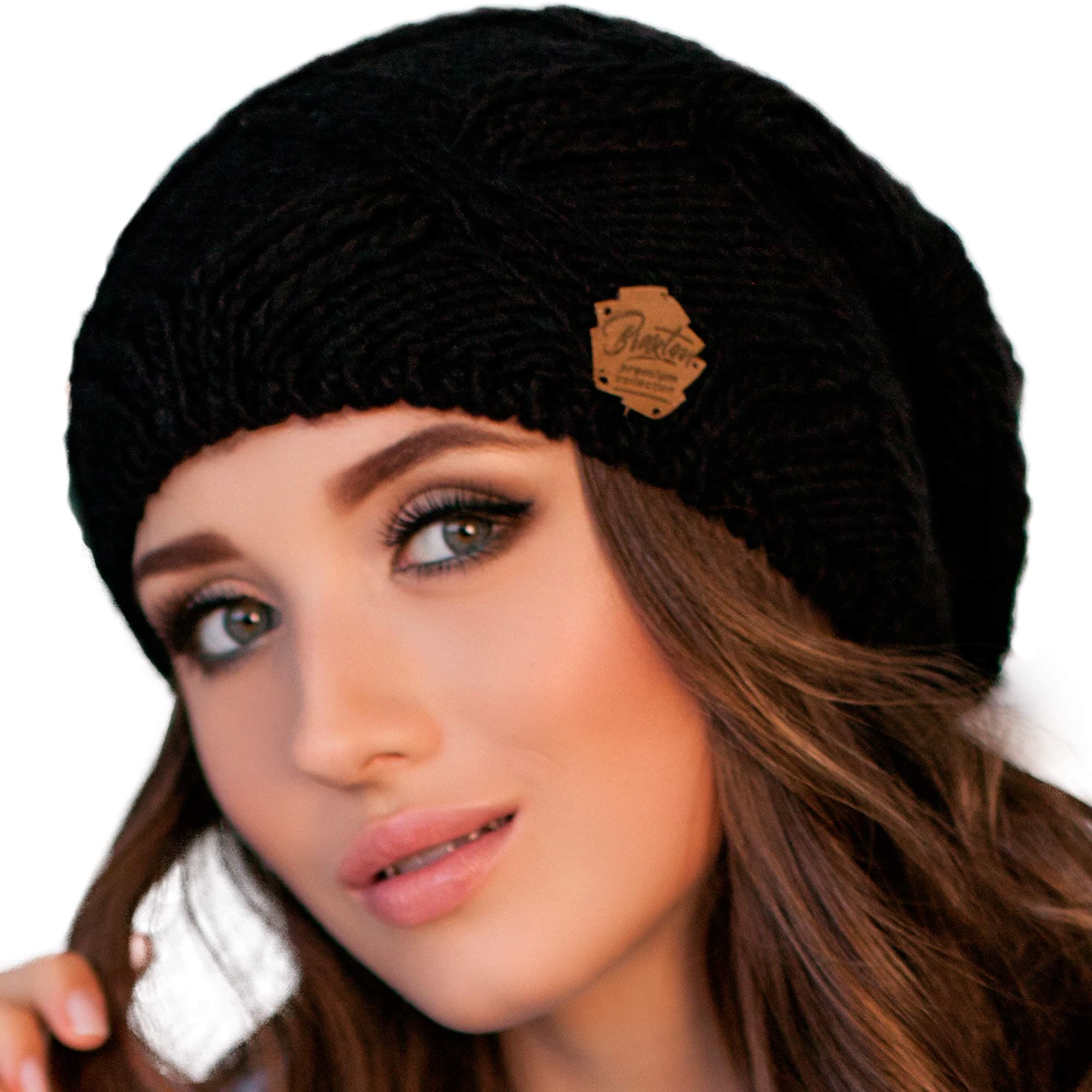 Braxton Hats Women - Warm Soft Fleece Knit Slouchy Beanie - Wool Winter Cap