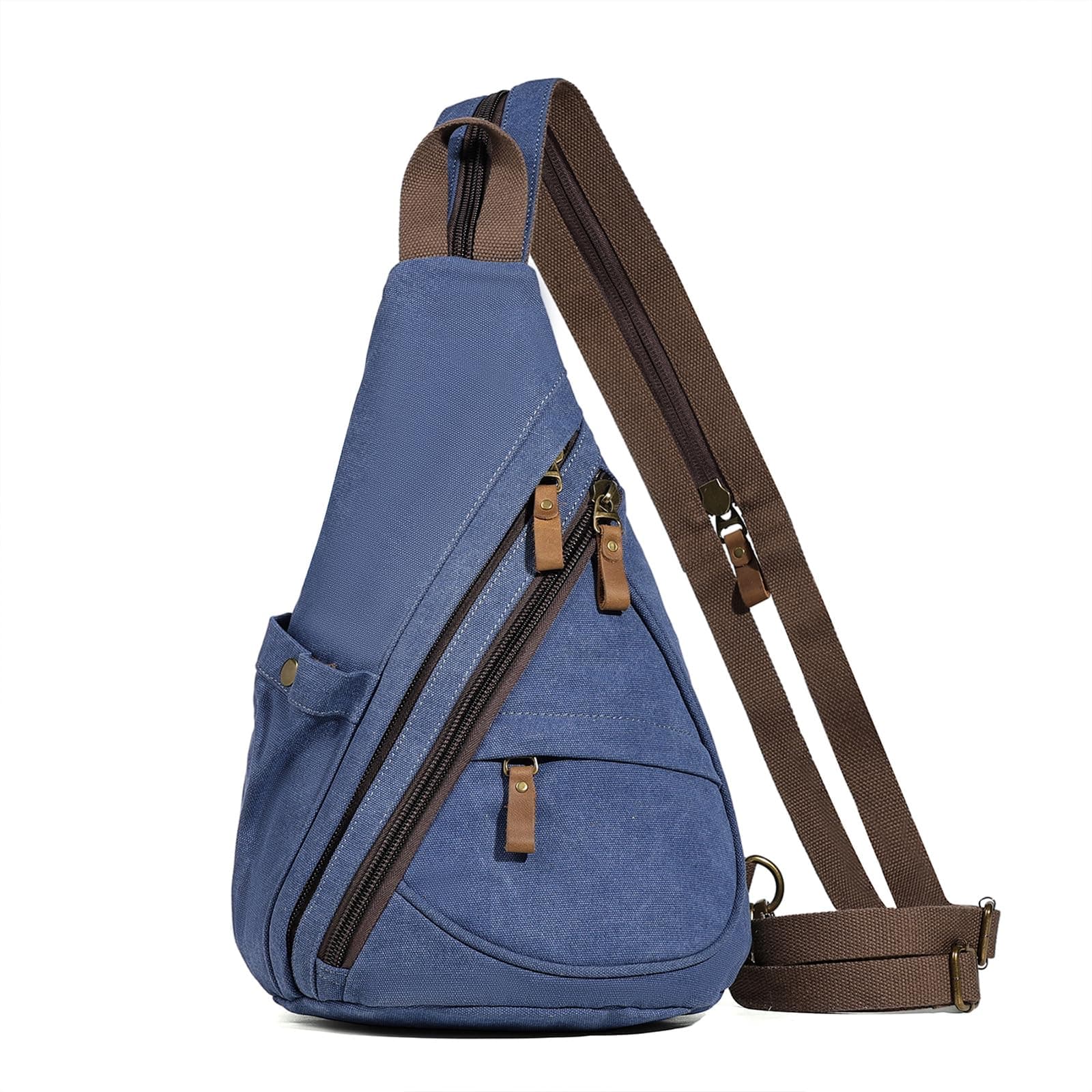 KL928 Canvas Sling Bag - Small Crossbody Backpack Shoulder Casual Daypack Rucksack for Men Women(Blue)