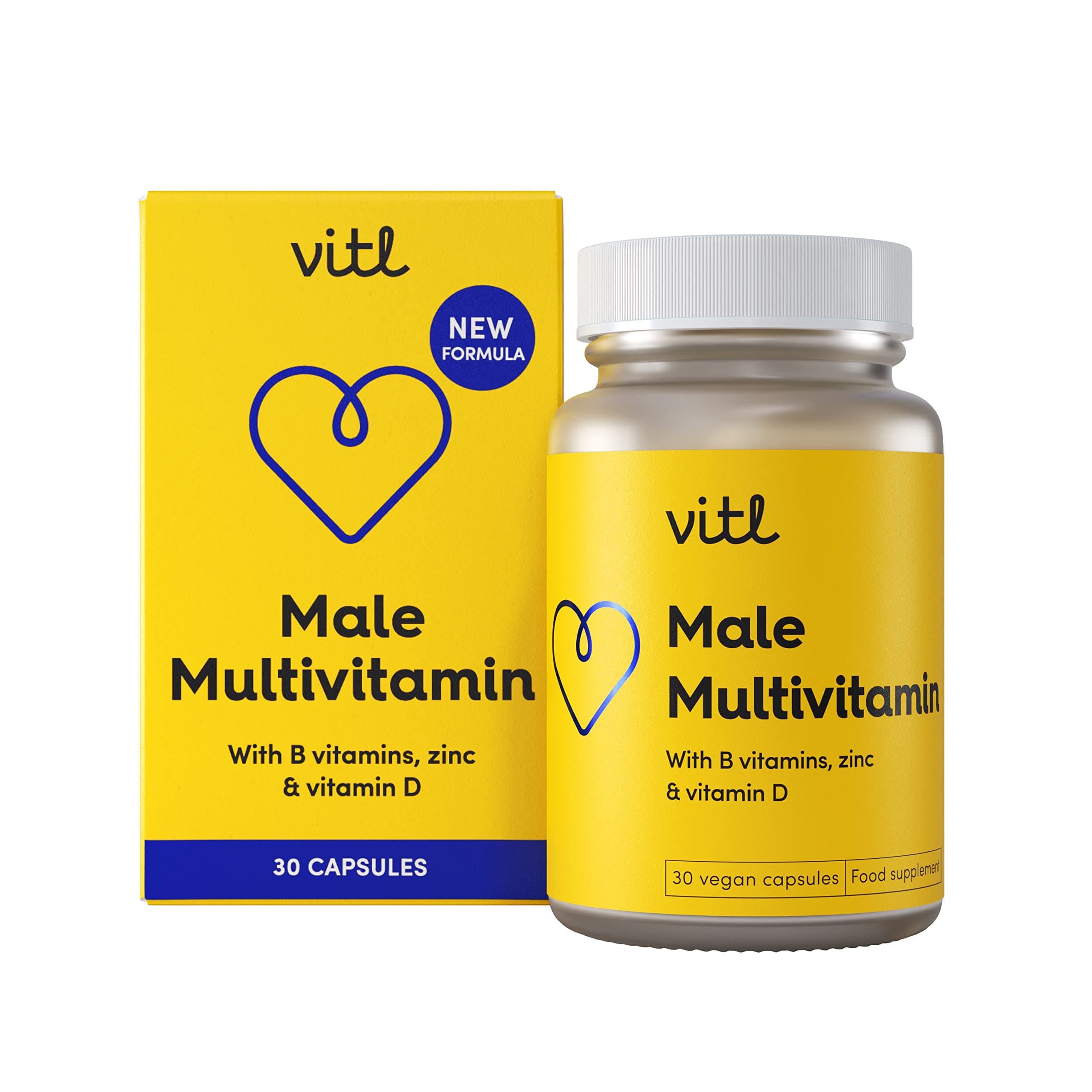 Male Multivitamin | an Everyday Blend of Vitamins and Minerals Designed to Support Men's General Health and Wellbeing | 30 Vegan Capsules