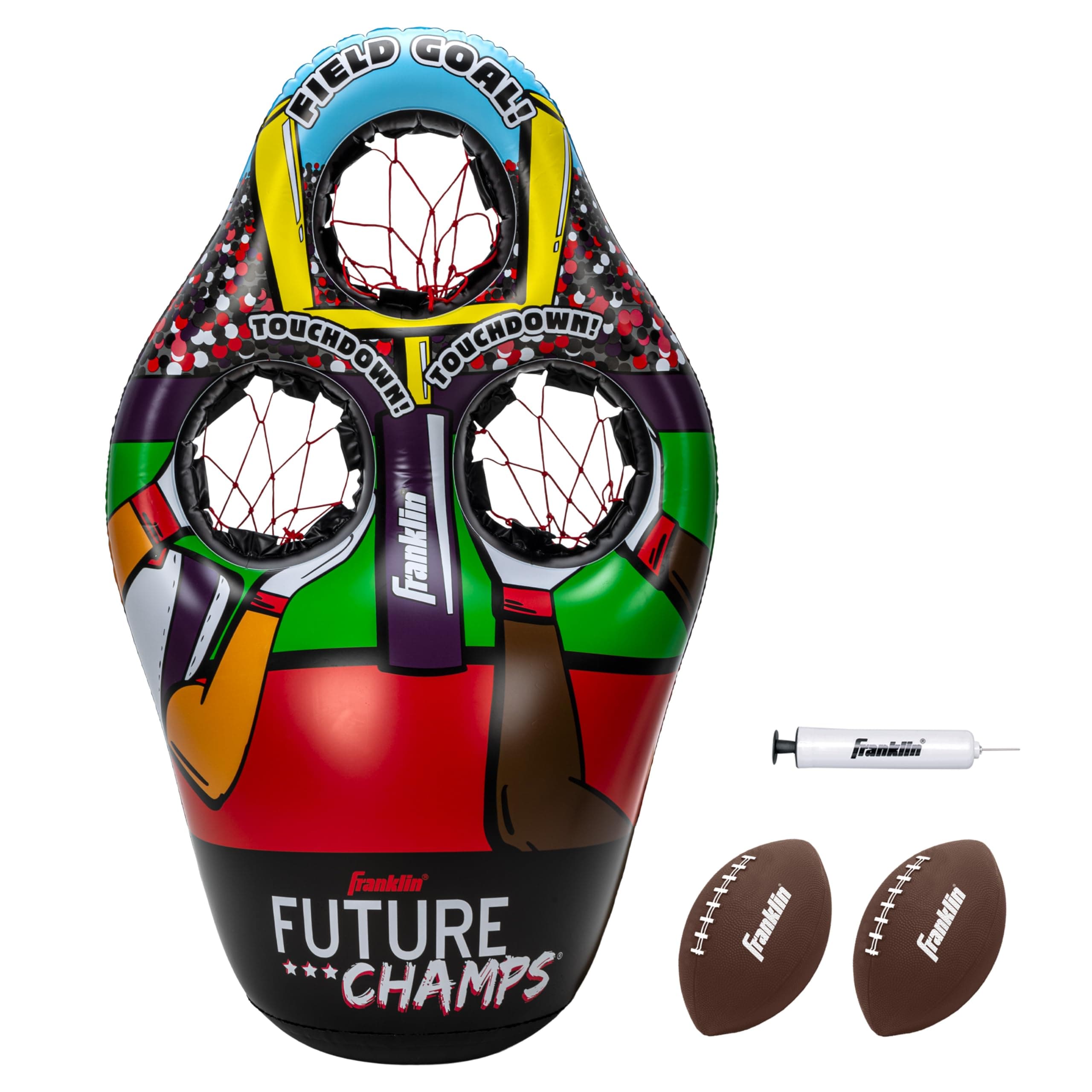 Franklin Sports Inflatable Football Throwing Target with Footballs