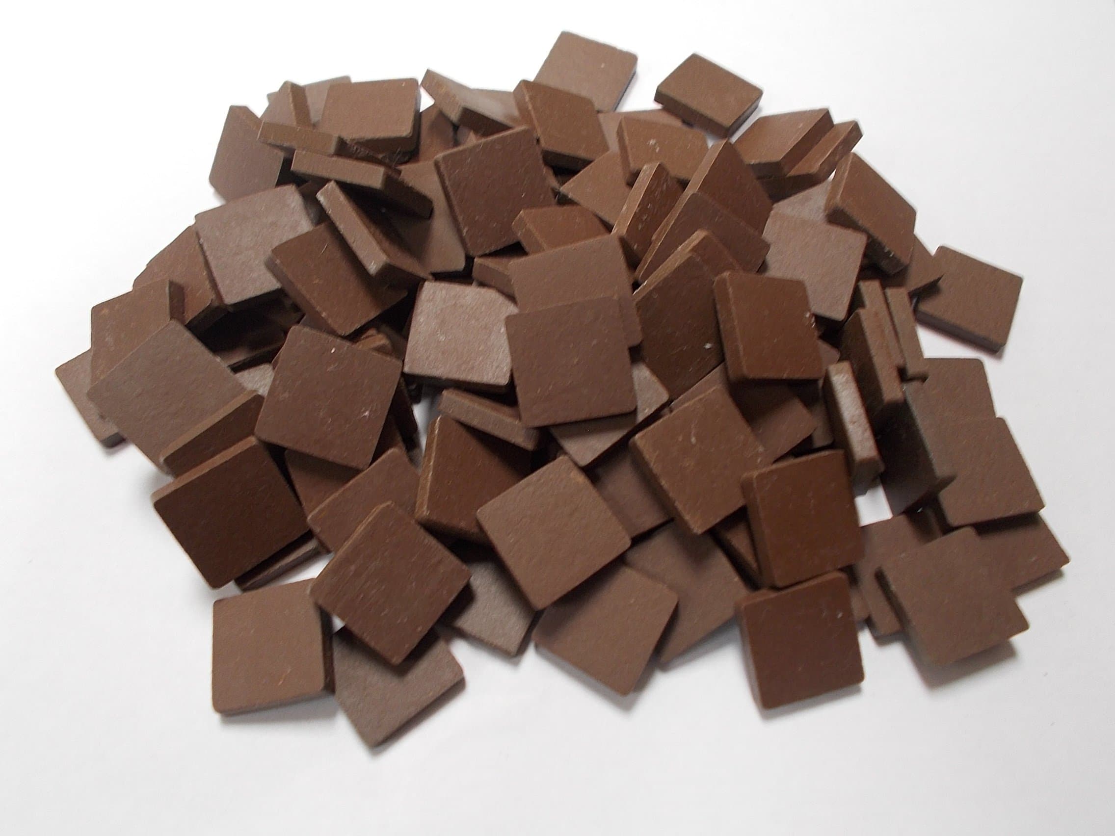 75 Mosaic Tiles. Unglazed Porcelain, Carob Brown