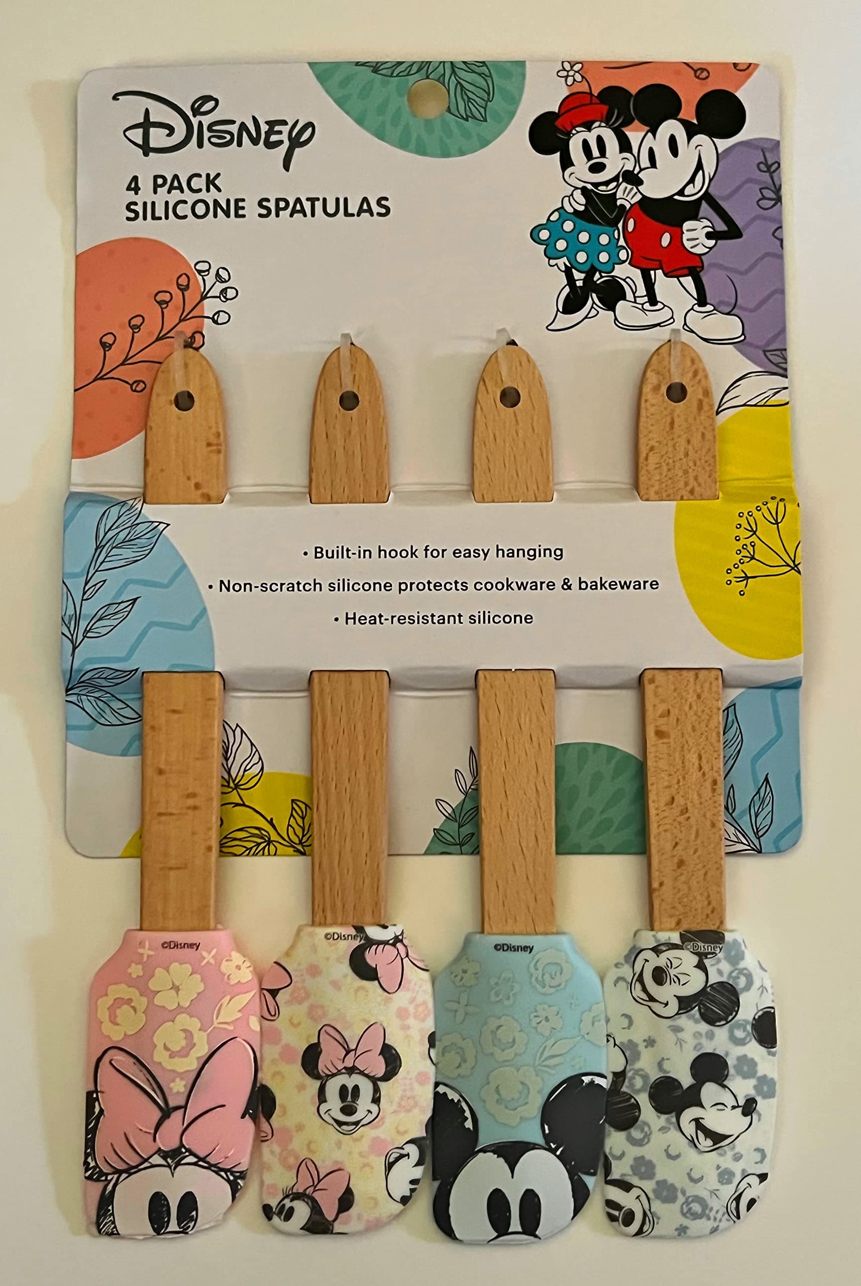 Mickey and Minnie Kitchen Wood Silicon Spatulas 4 Pack Best Brand