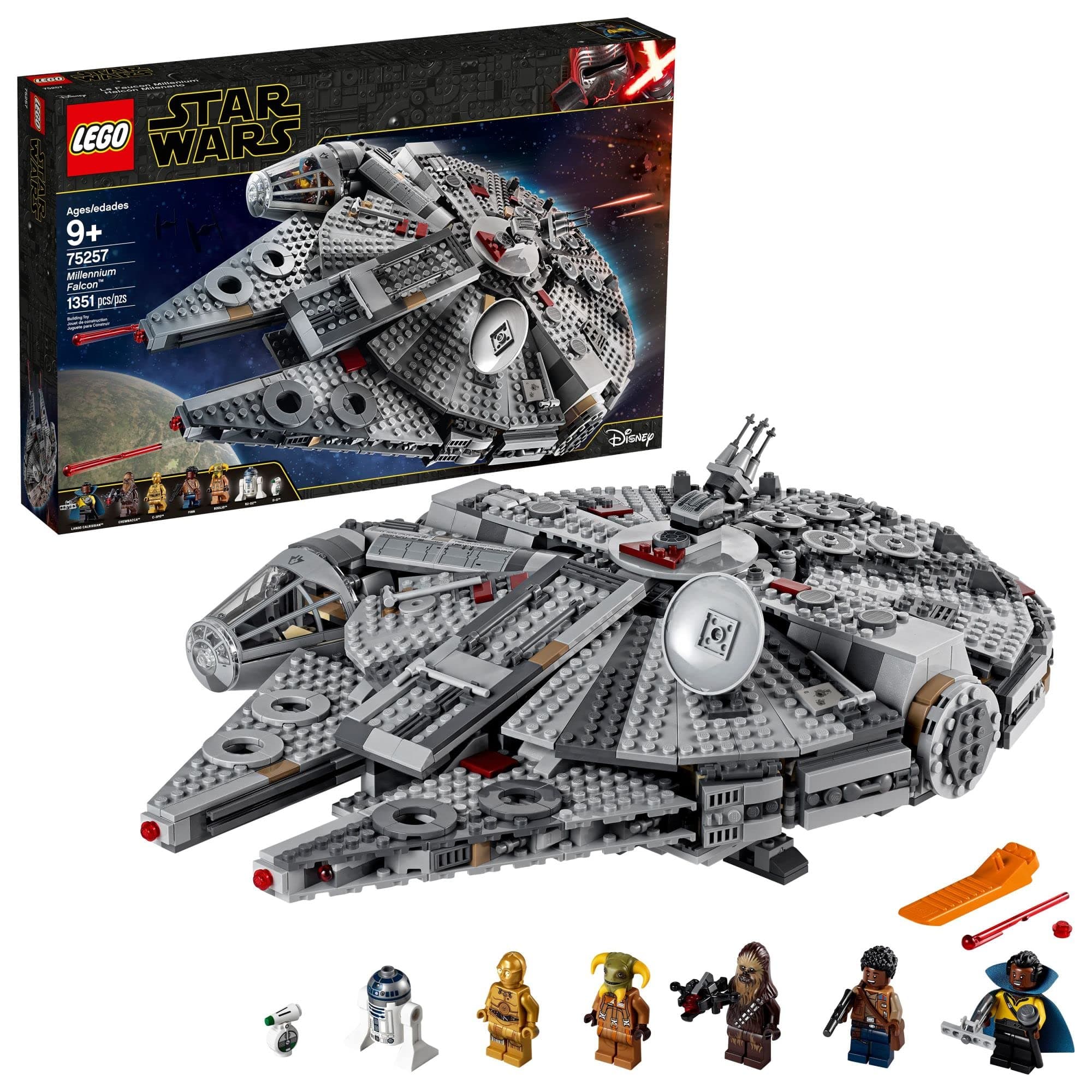Star Wars Millennium Falcon 75257 Building Set - Starship Model with Finn, Chewbacca, Lando Calrissian, Boolio, C-3PO, R2-D2, and D-O Minifigures, The Rise of Skywalker Movie Collection