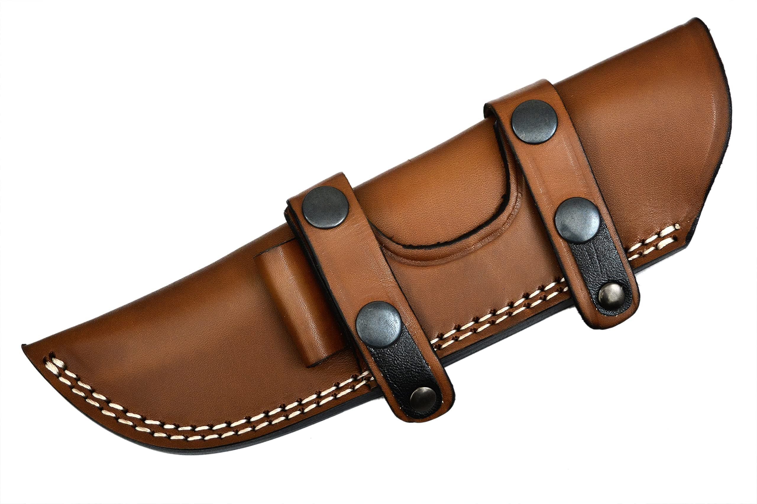 Handmade Leather Knife Sheath Right Hand Bushcraft Knife Sheath - Hunting Knife Sheath - Survival Knife Sheath - Fixed Blade Knife Sheath Horizontal Carry Dark Brown TOP Grain Leather No:44