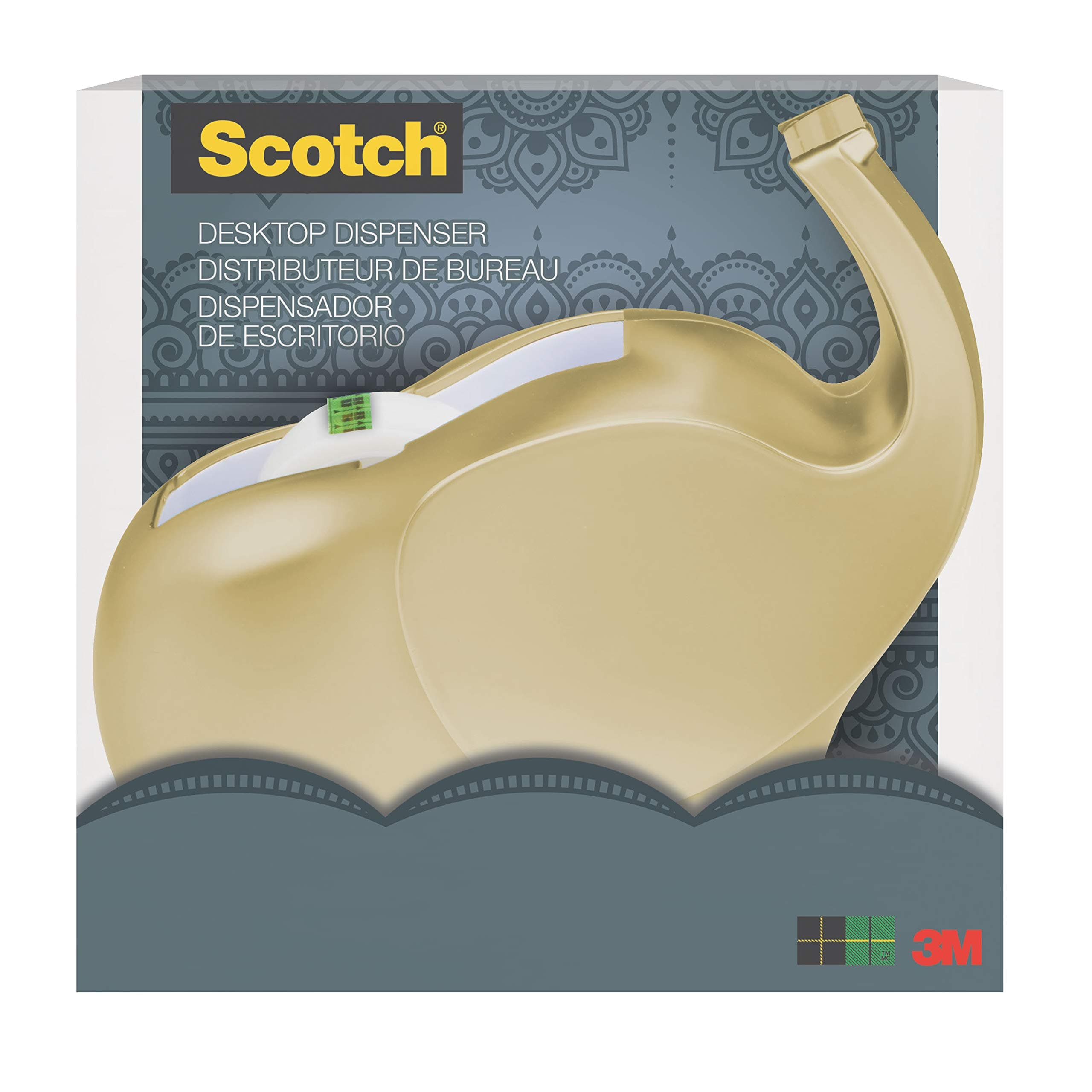 Scotch Desktop Dispenser, Gold Elephant 3/4 in x 350 in (C43-ELPHT)