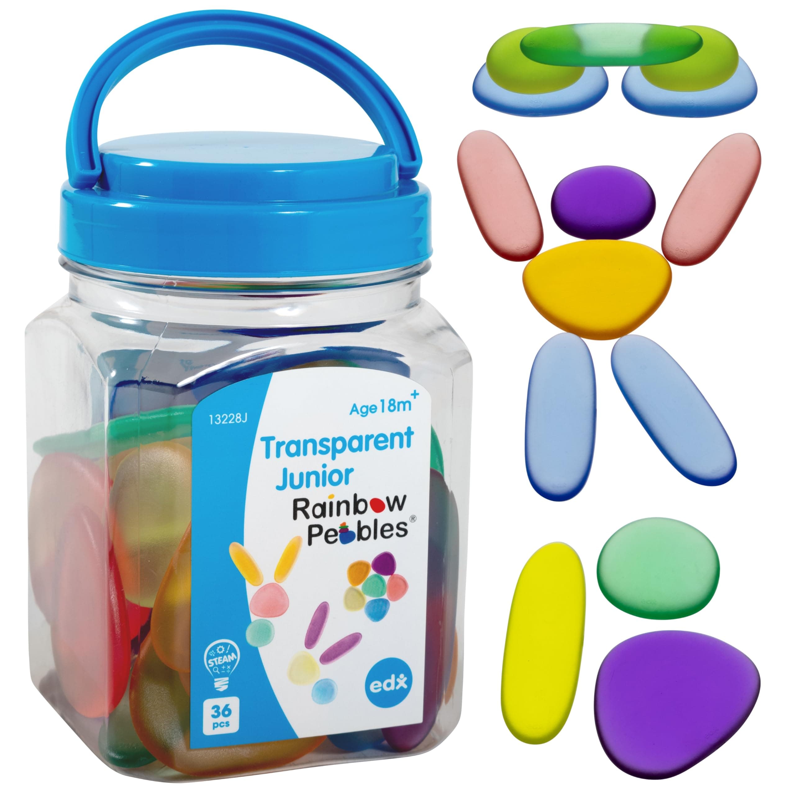 Junior Rainbow Pebbles - Set of 36