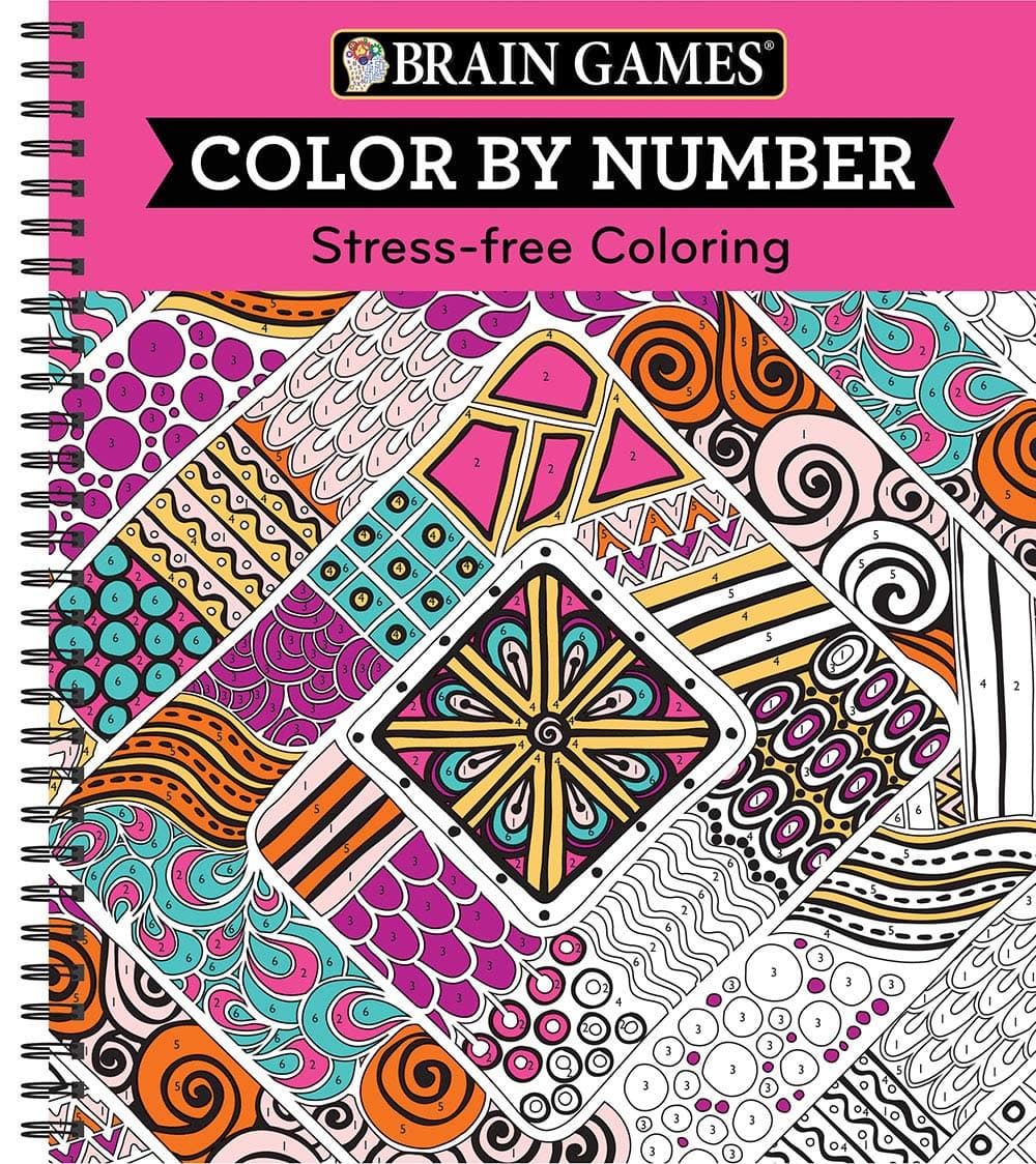 Brain Games - Color by Number: Stress-Free Coloring (Pink) Spiral-bound – Import, 1 February 2017