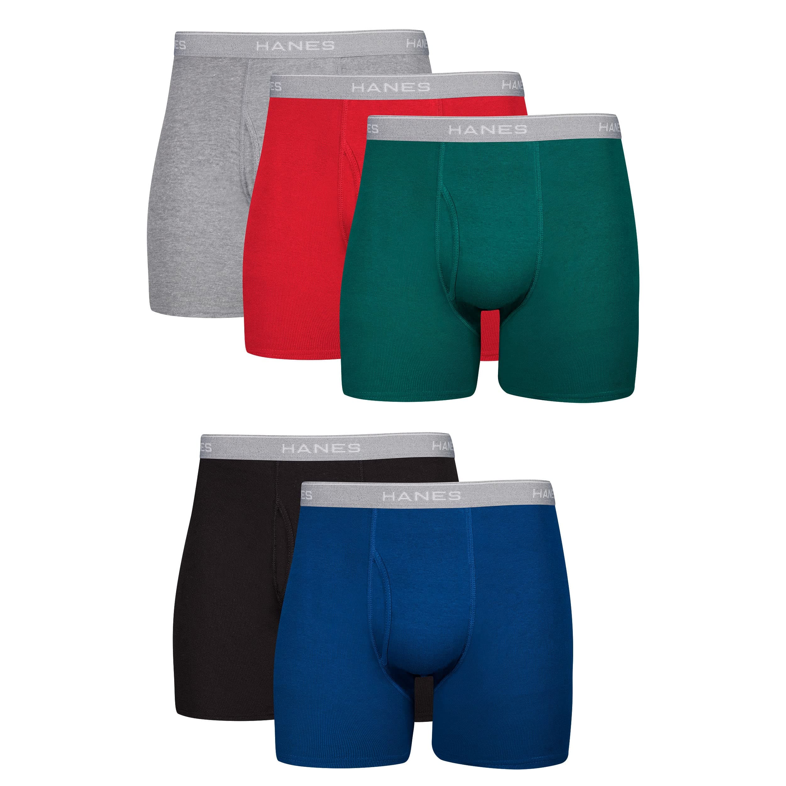 mens Underwear Boxer Briefs Pack, Cool & Breathable Cotton Moisture-wicking Underwear for Men, No Ride Up