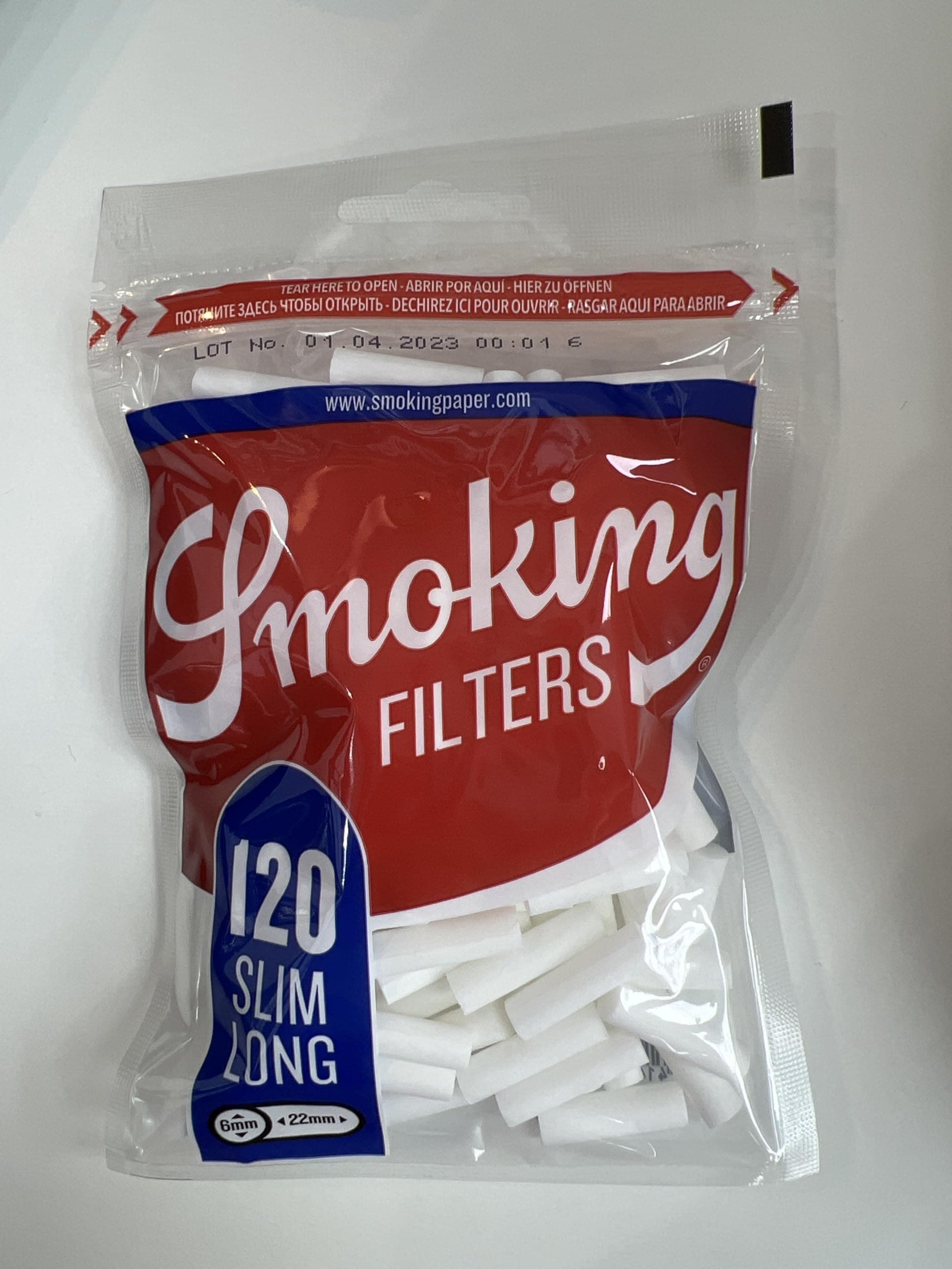 Smoking Filter 120slim long 22mm