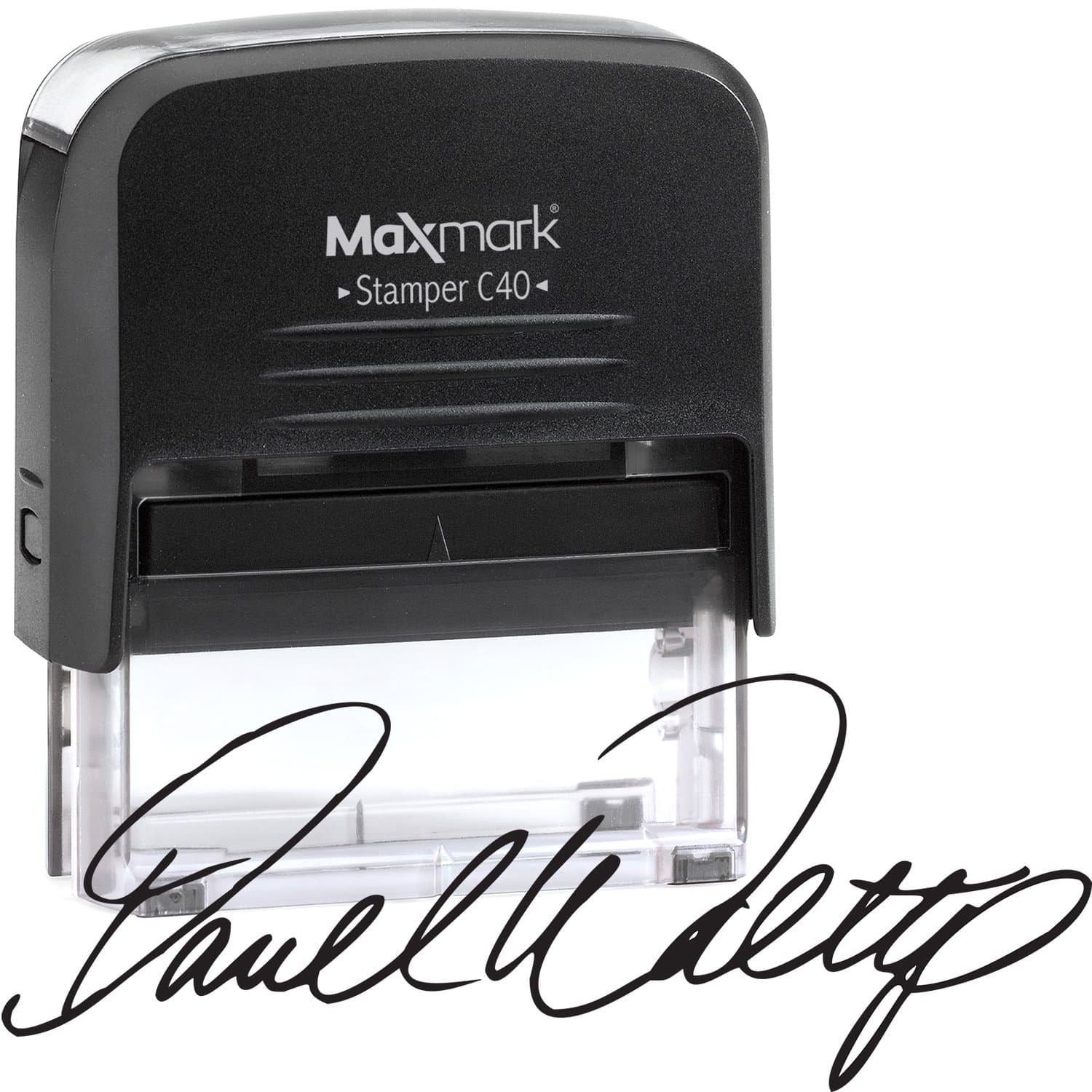 MaxMarkSignature Stamp - Large Size Self-Inking Stamp Customized with Your Signature
