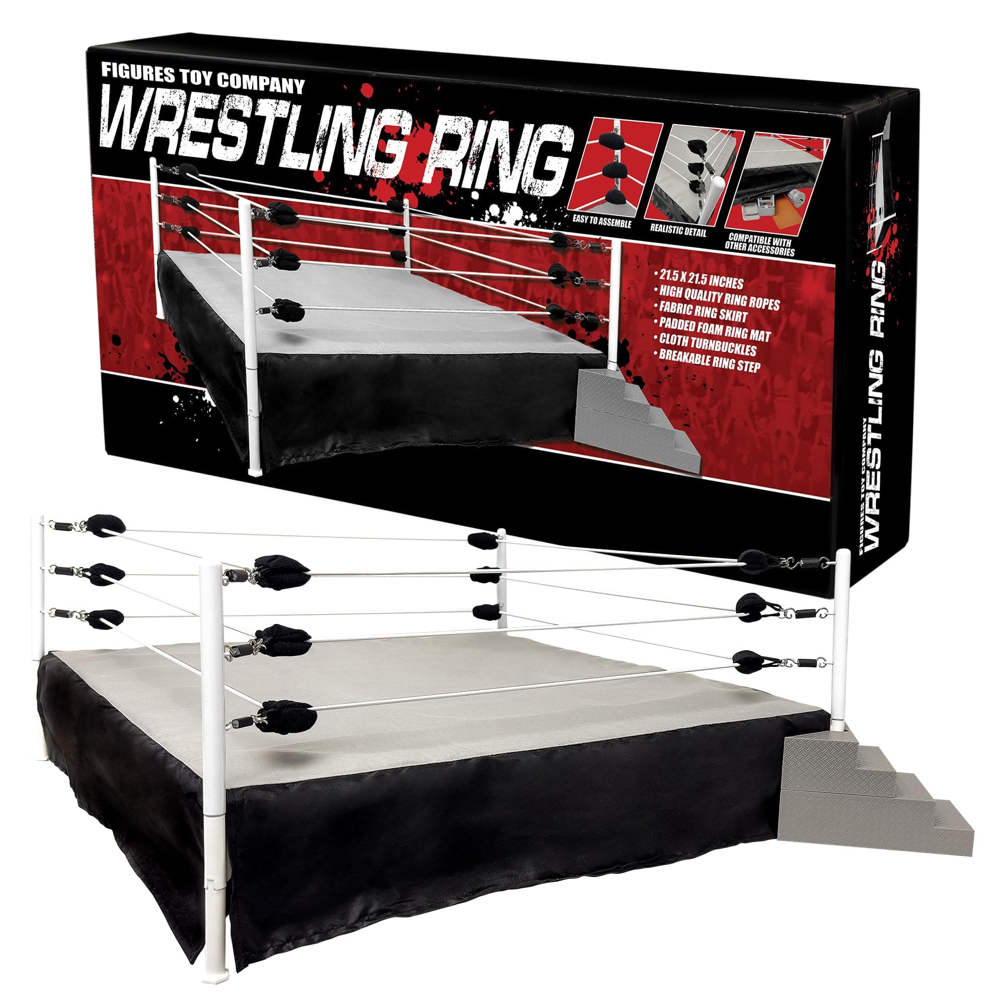Figures Toy Company Wrestling Ring for Wrestling Action Figures