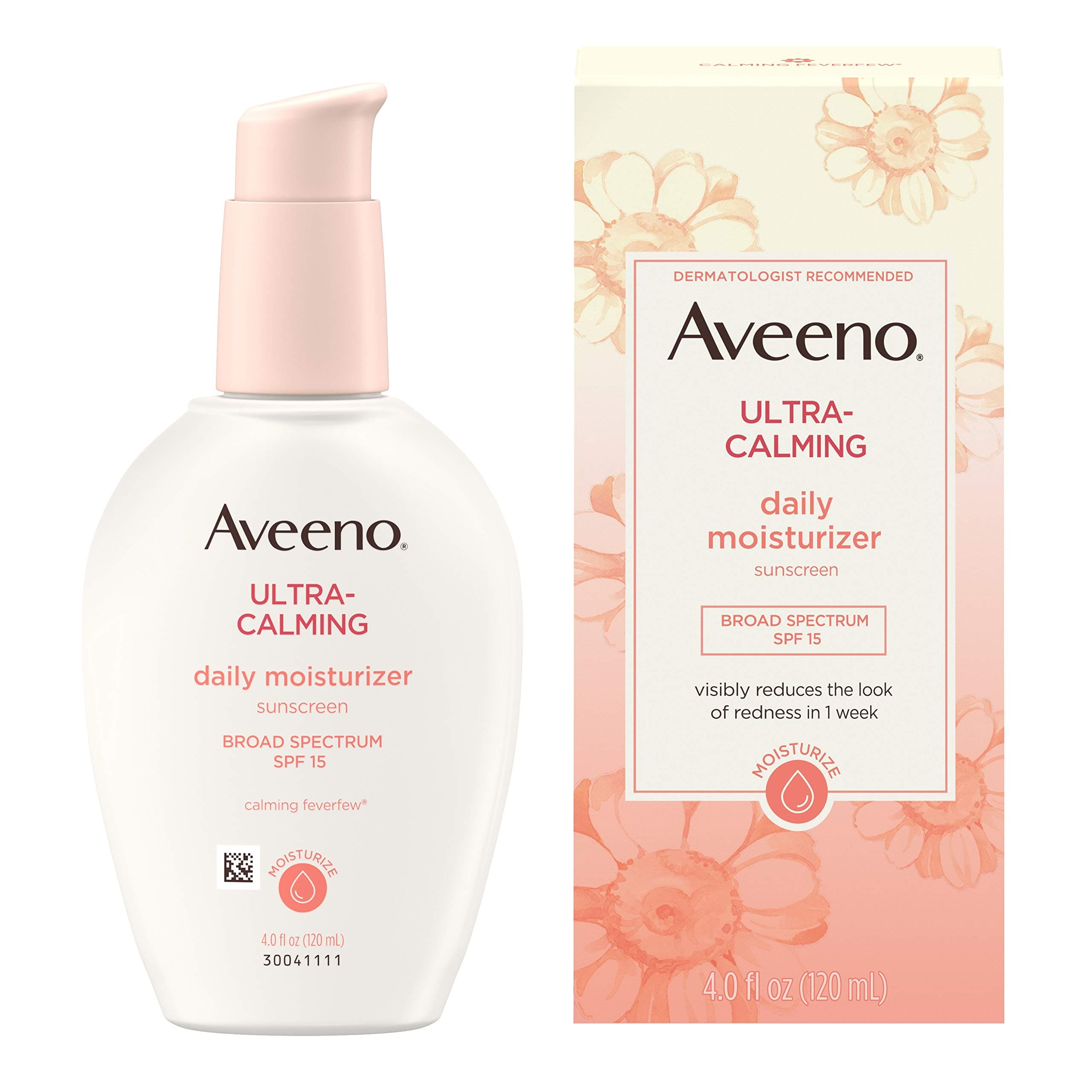 Aveeno, Facial Moisturizers Ultra-Calming Daily Moisturizer, SPF 15, Pump, 4 fl oz