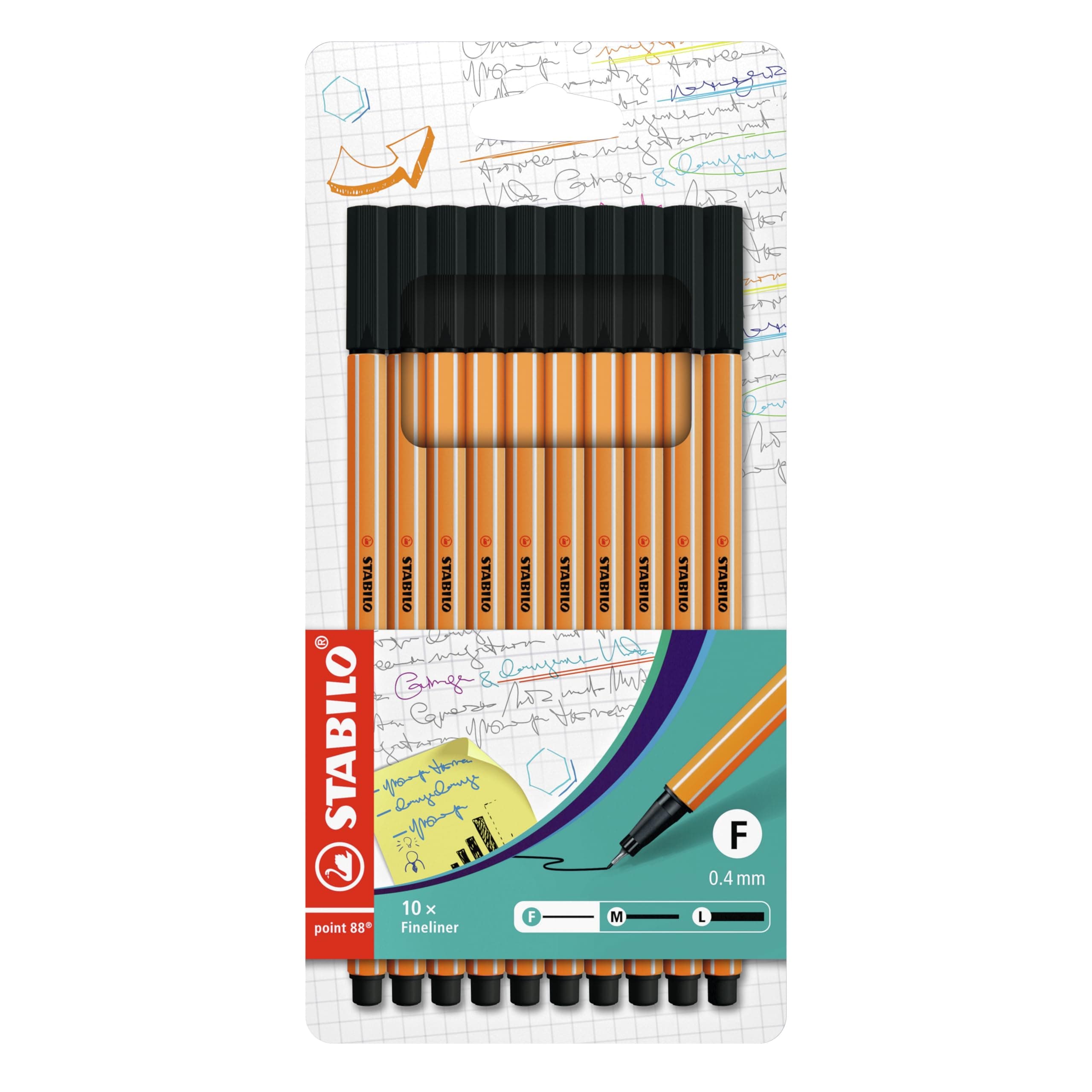 point 88 - Fineliner - Pack of 10 - Black