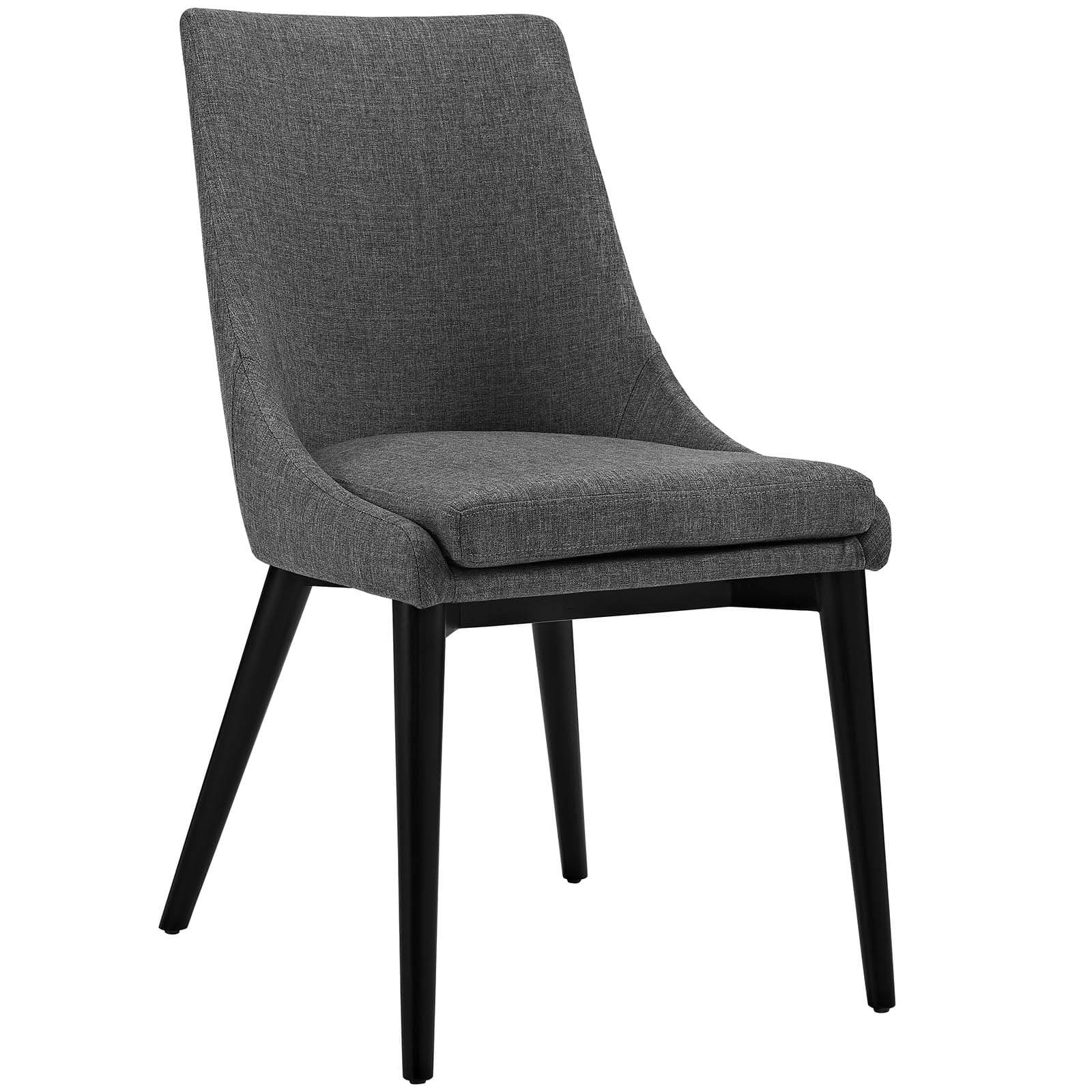 Viscount Mid-Century Modern Upholstered Fabric Kitchen and Dining Room Chair in Gray