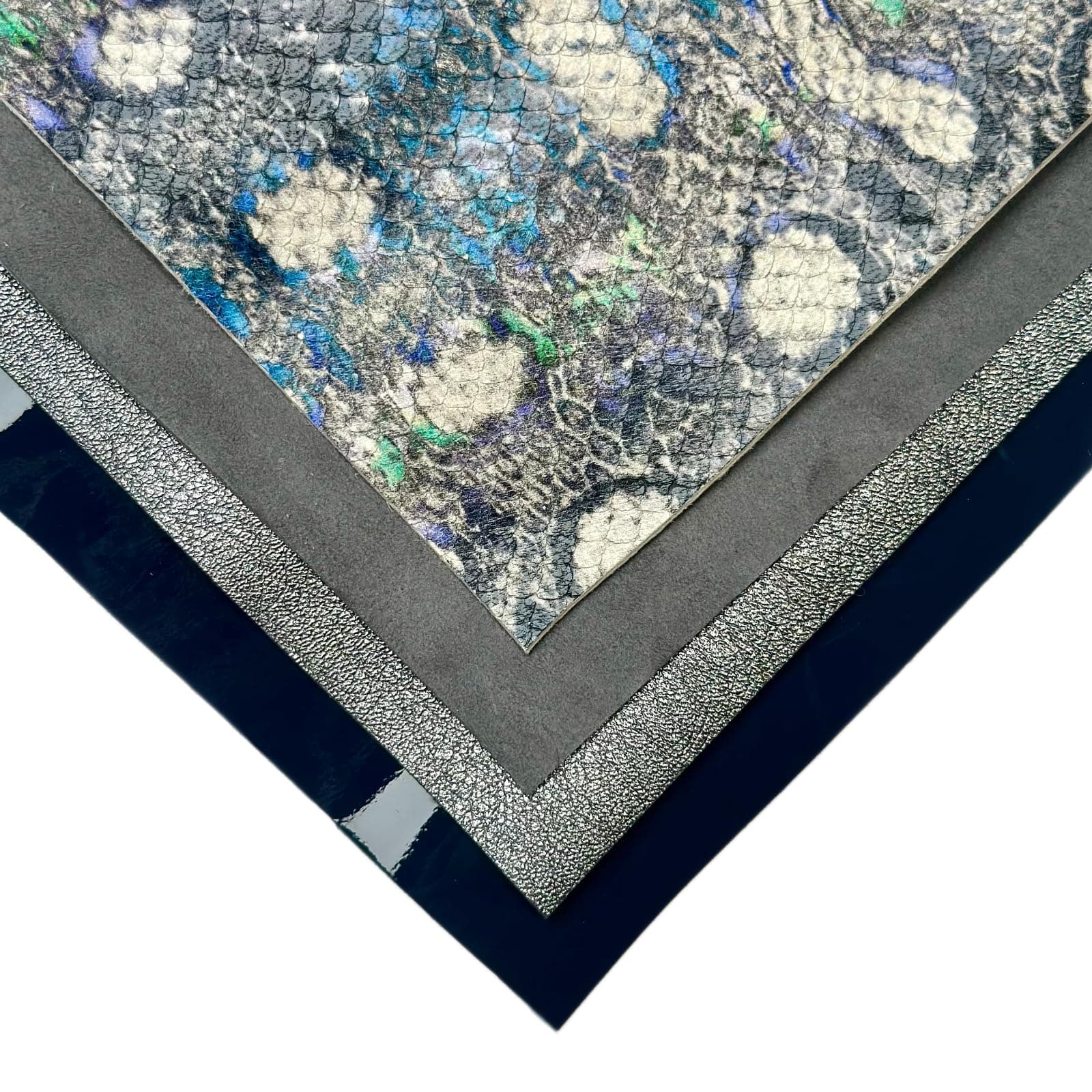 Blue Leather Sheets for Crafts: Dark Blue Perforated Sheepskin for Jewelry Making 5x5 Inches Large