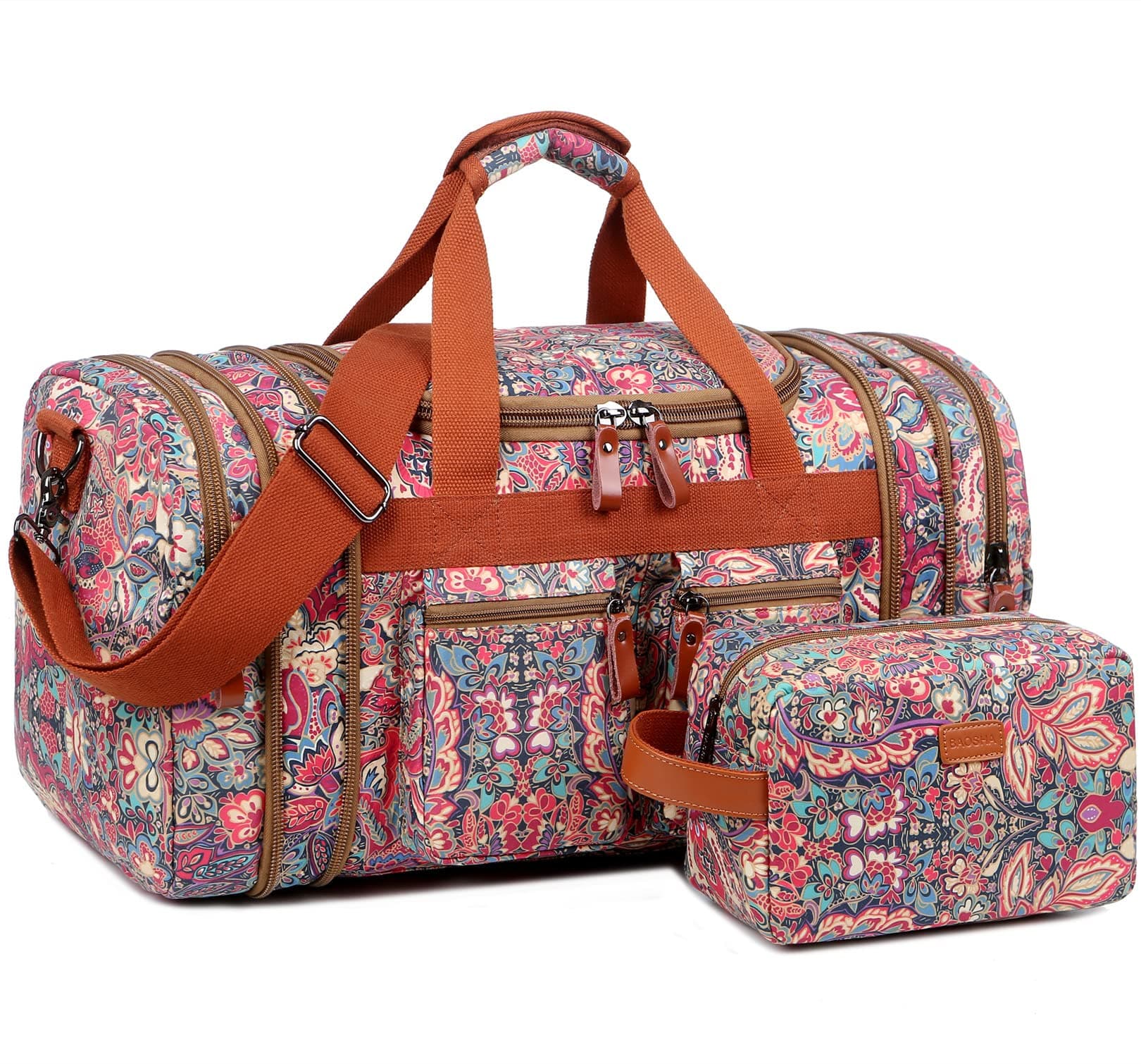 Multicolor Travel Duffel Weekender Bag for Women Carry on Overnight Bag With Toiletry bag HB-21 (HS)