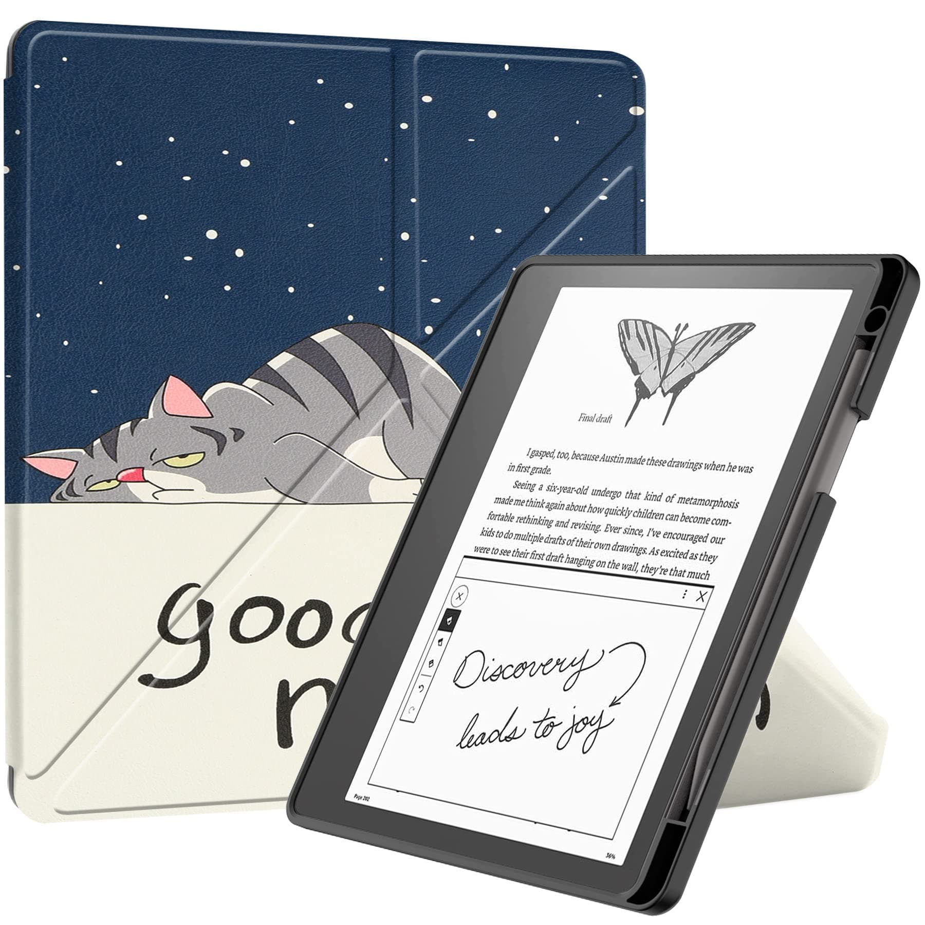 GUKSRASO Case for Kindle Scribe - Slim PU Shell Cover with Auto Sleep Wake Feature,Case only for Kindle Scribe 10.2 Inch,with Pen Holder