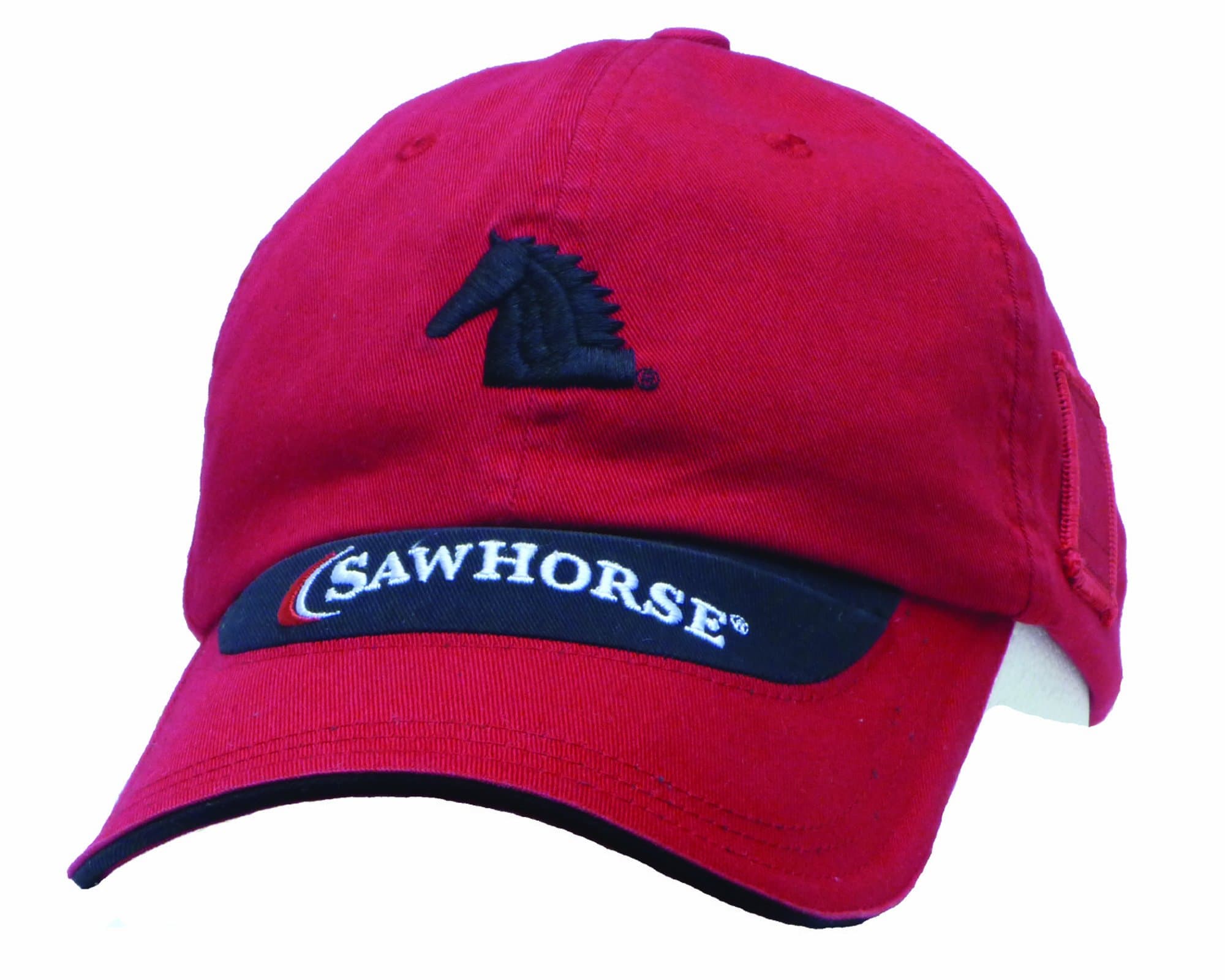 Sawhorse SHVW9360 Cap Holds Eyewear in Place, Red, Skull design with Black Spoiler