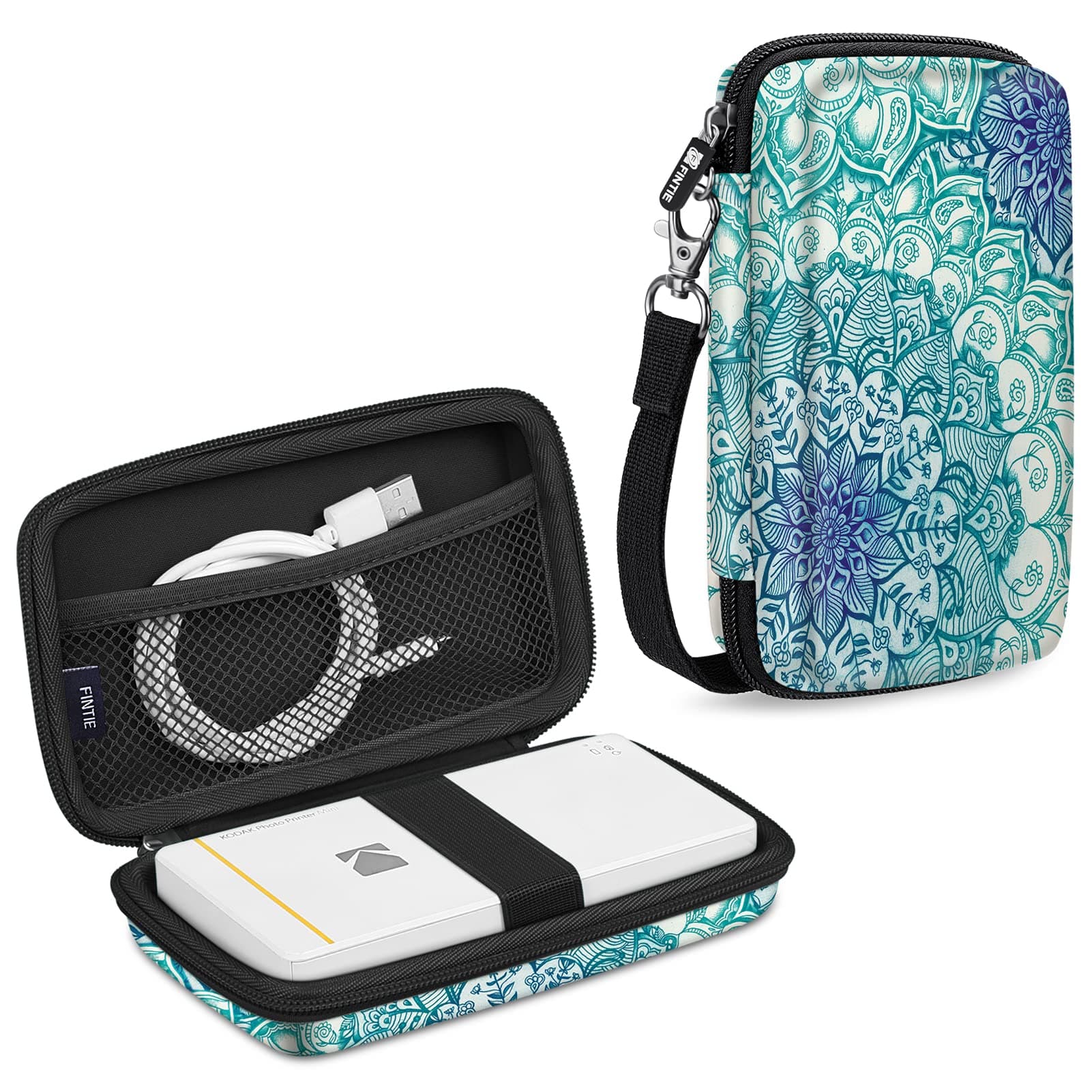 Fintie Protective Case for Kodak Step/Mini 2 HD/PRINTOMATIC/Kodak Smile Camera & Printer - Shockproof Hard Shell Carrying Case with Inner Pocket, Emerald Illusions