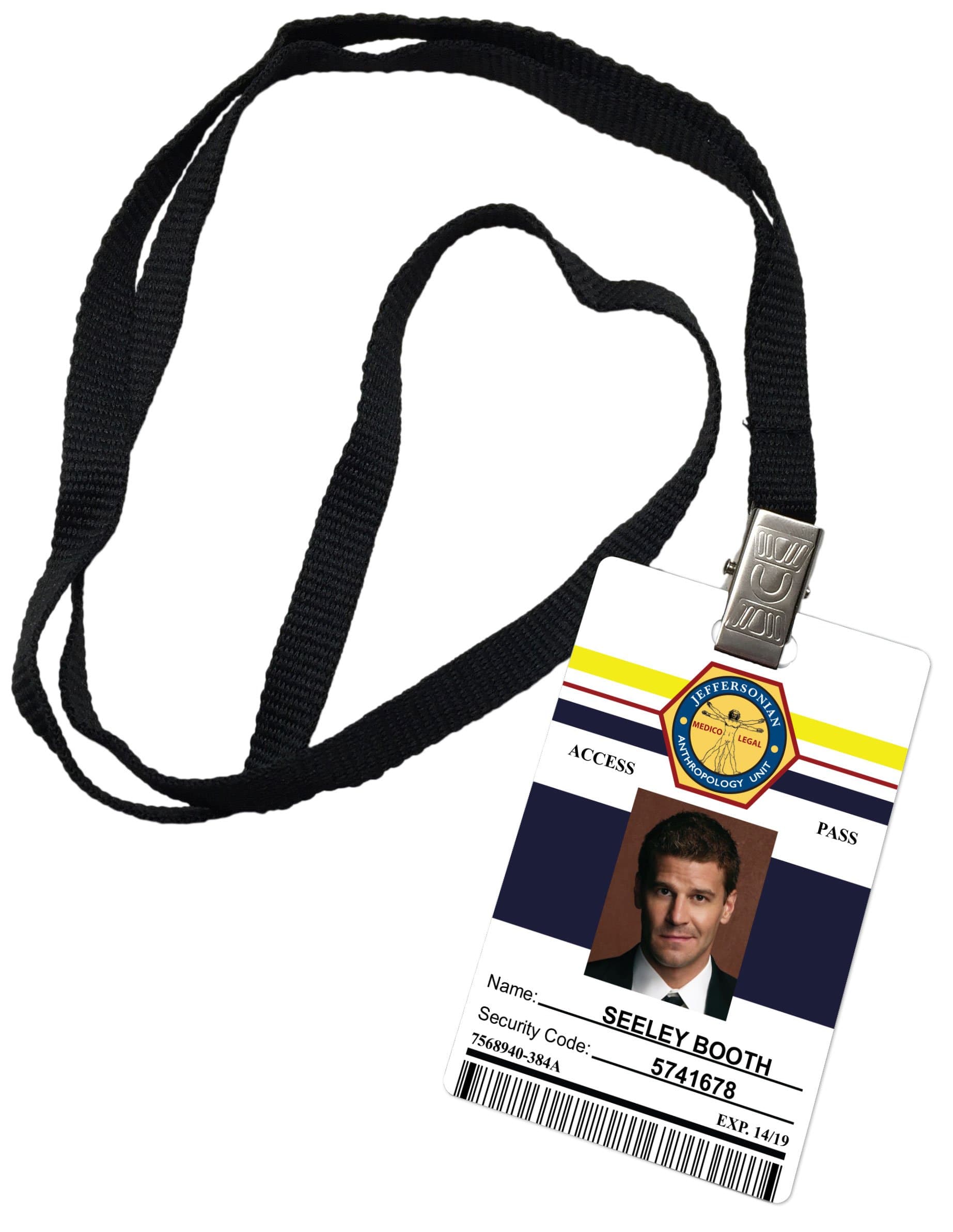 Seeley Booth Jeffersonian Institute Bones Novelty ID Badge Prop Costume