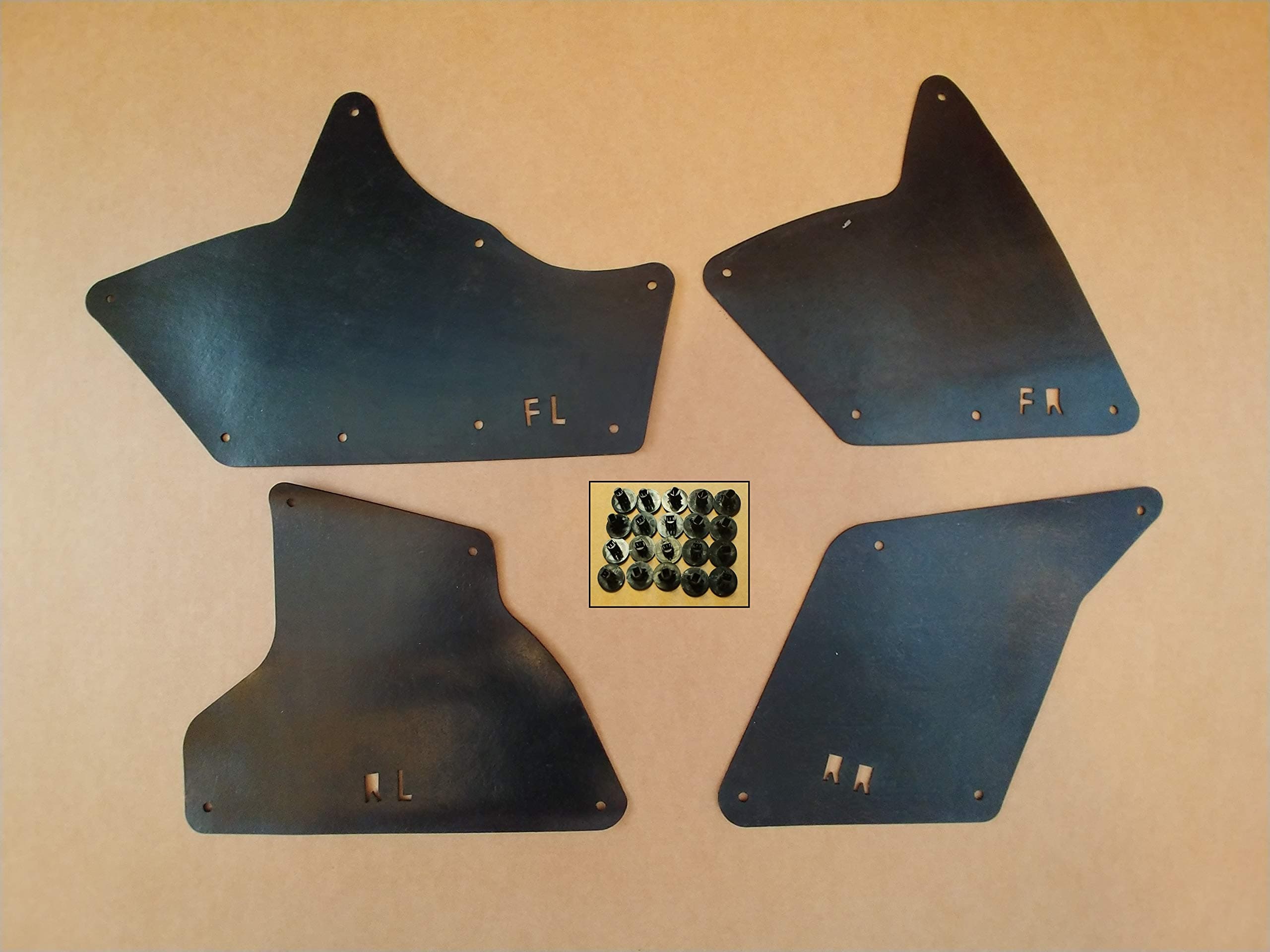 Set of Four Splash Shields with Clips for Tundra 2000-2006 & Sequoia 2001-2007 (Fender Liner, Apron, Shield, Splash Guard, Skirt, Guard, Seal, Splash Seal) T