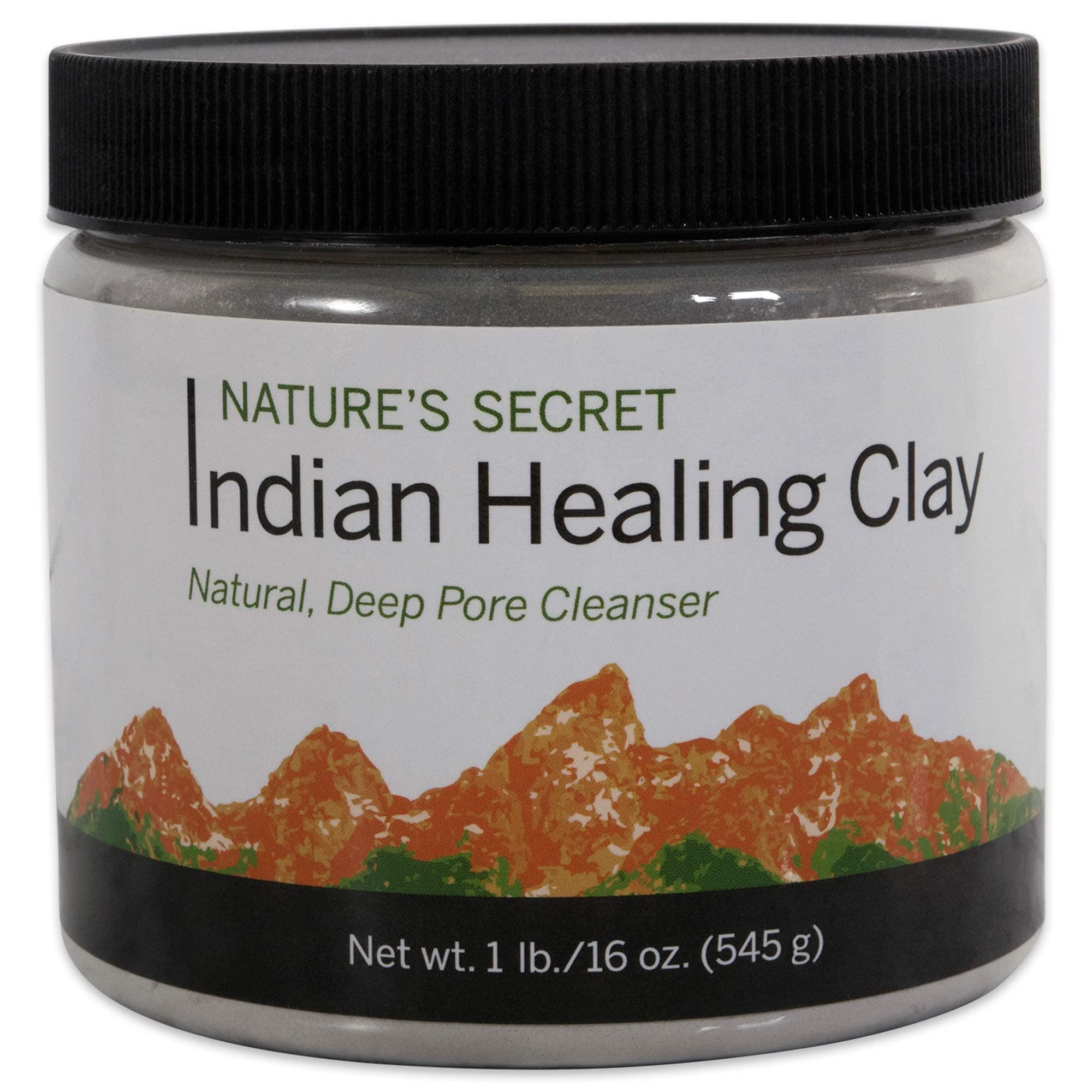 Nature's Secret 100% Pure Natural Indian Healing Clay Mask & Deep Pore Cleanser, 16oz (1lb)