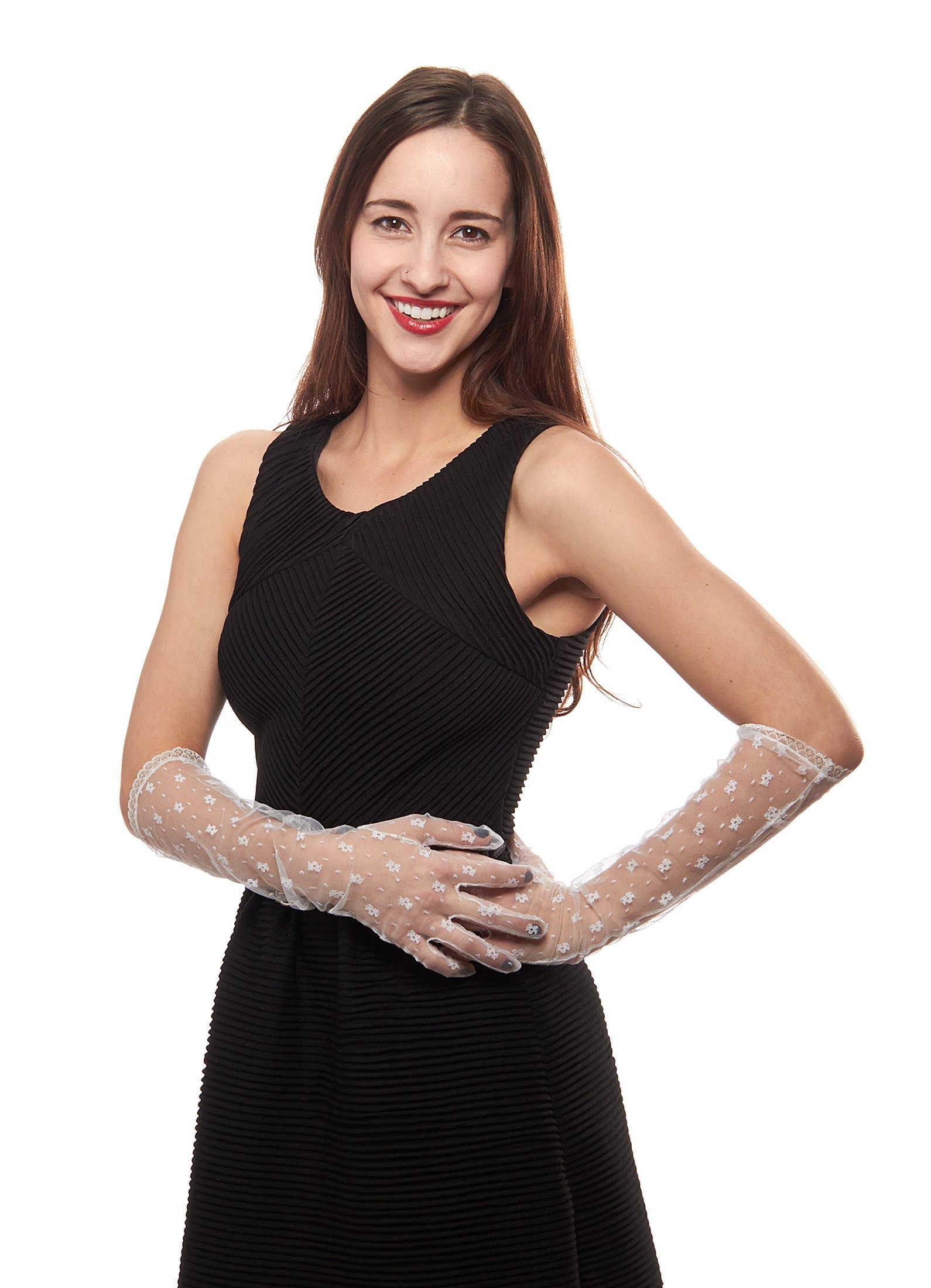 Darling Daisy Elbow Length Lace Gloves