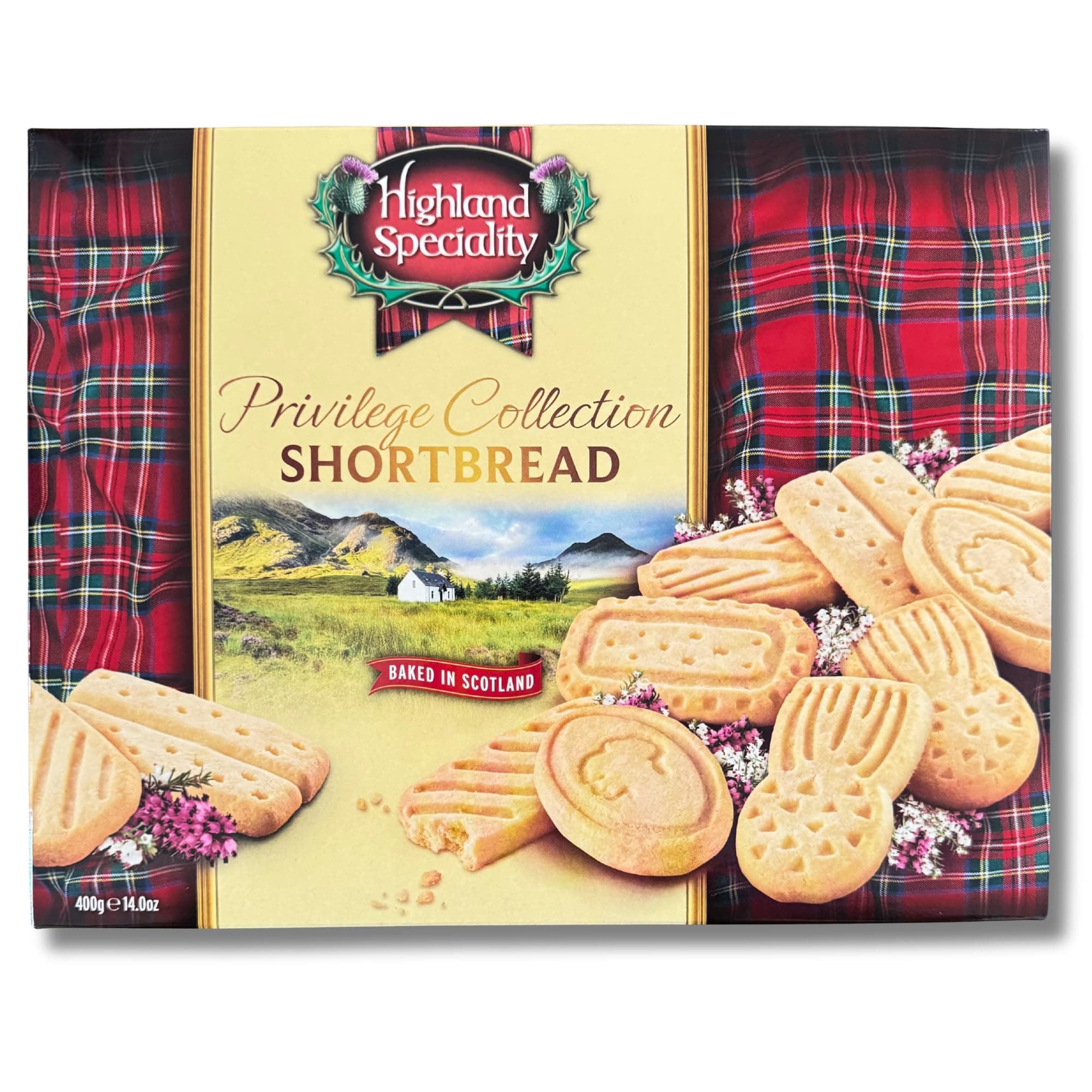 Highland Speciality Privilege Shortbread Selection 400g - Luxury Scottish Shortbread - Traditional Christmas Biscuit Gift - Product of Scotland