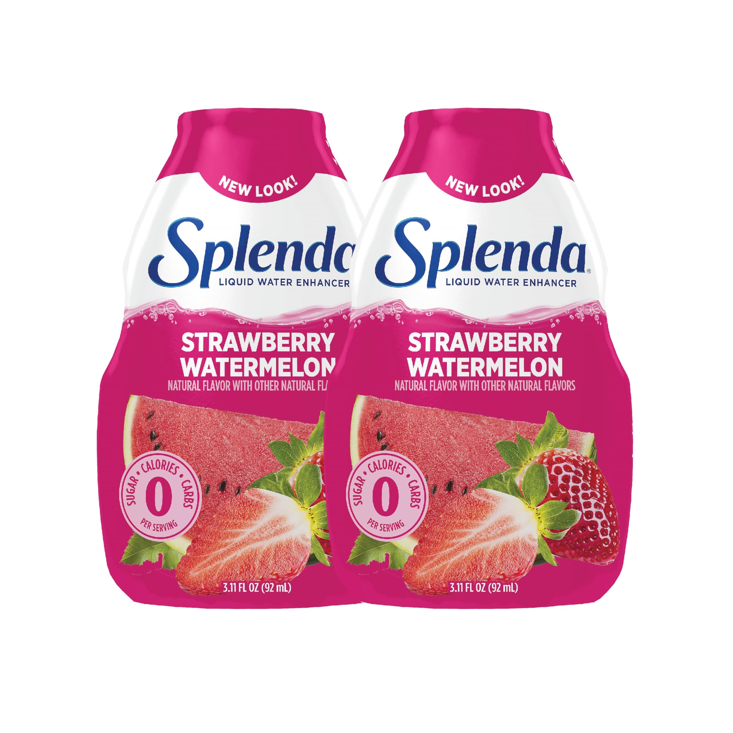 Liquid Water Enhancer Drops, Sugar Free, Zero Calorie, Natural Flavor, Concentrated Drink Mix, 3.11 Fl Oz Each Bottle (Strawberry Watermelon, 2 Pack)