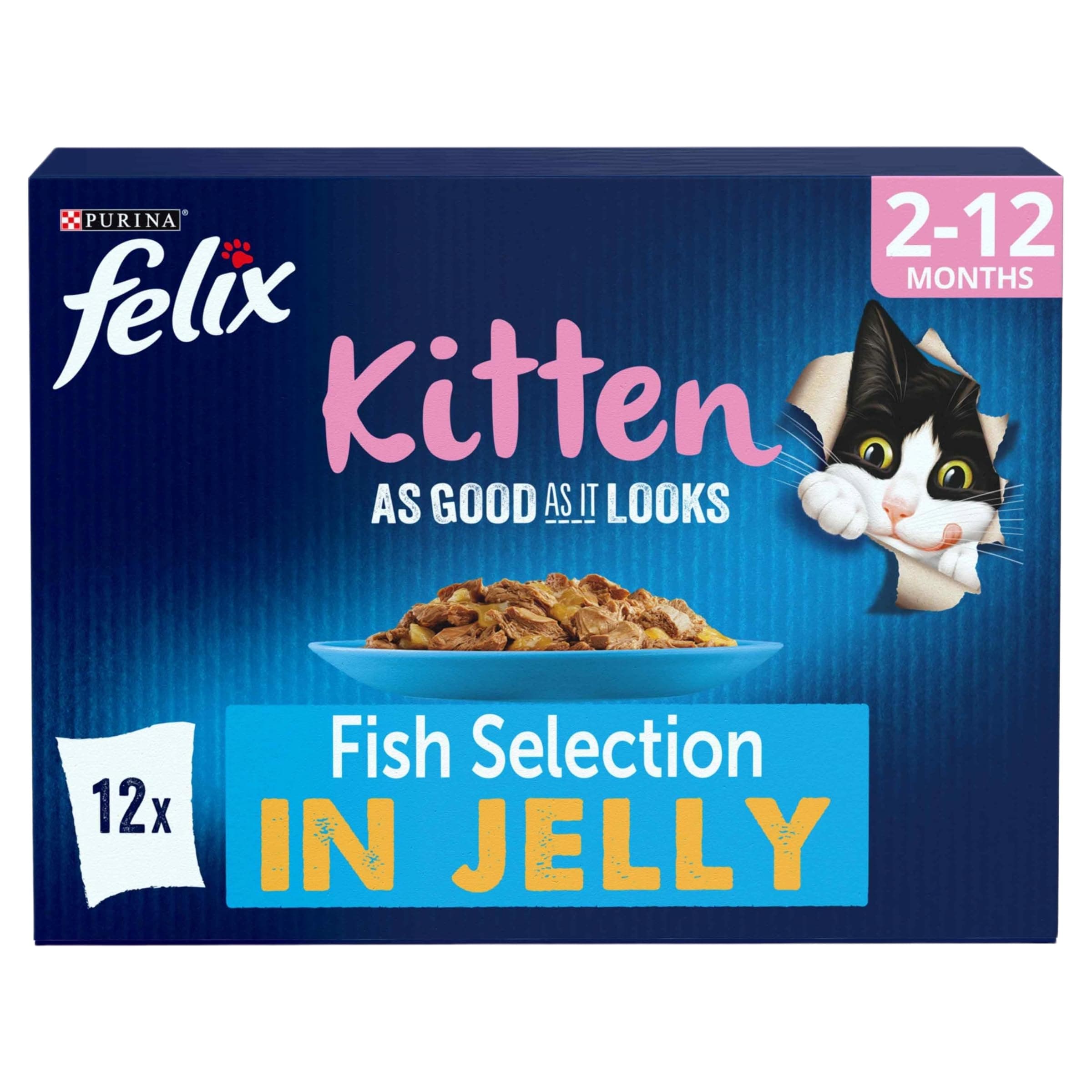 FELIX As Good As it Looks Kitten Fish in Jelly Wet Cat Food 12x85g